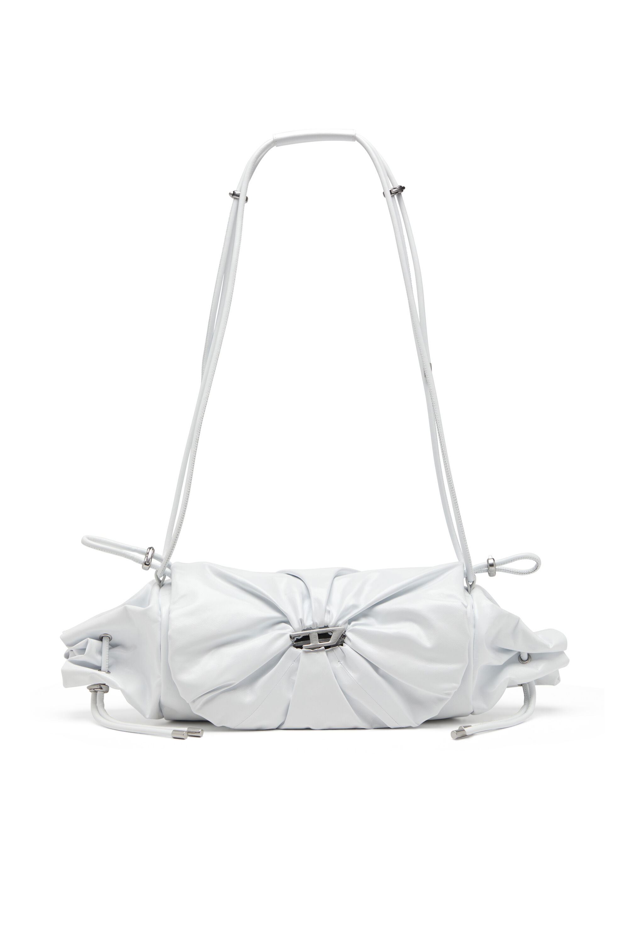 SCRUNCH-D SHOULDER M Scrunch-D M-Shoulder bag in shiny leather｜ホワイト｜ウィメンズ｜ DIESEL