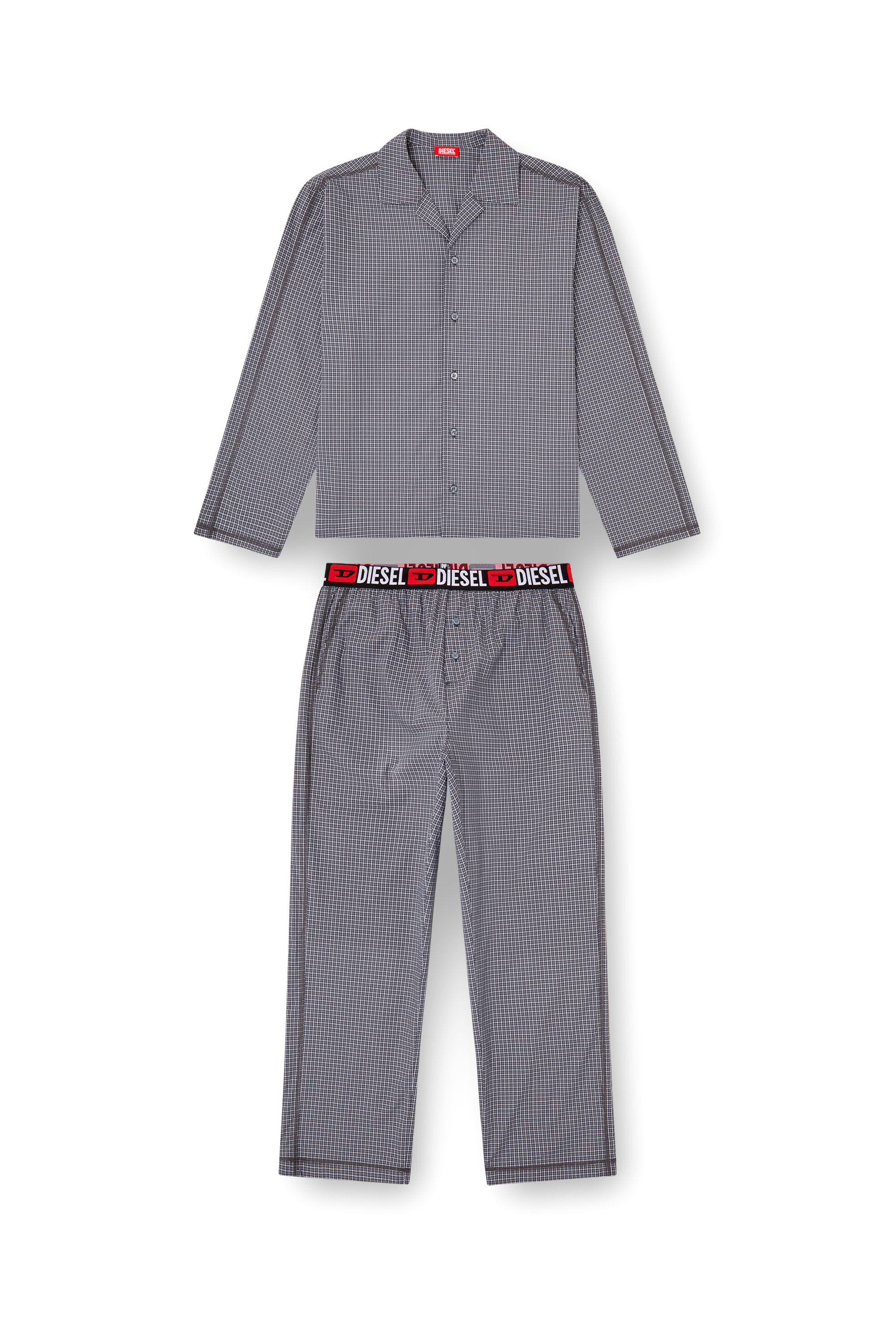 Diesel - SET-PAUL-D-CORE, Male's Pyjamas in check cotton in グレー - 2