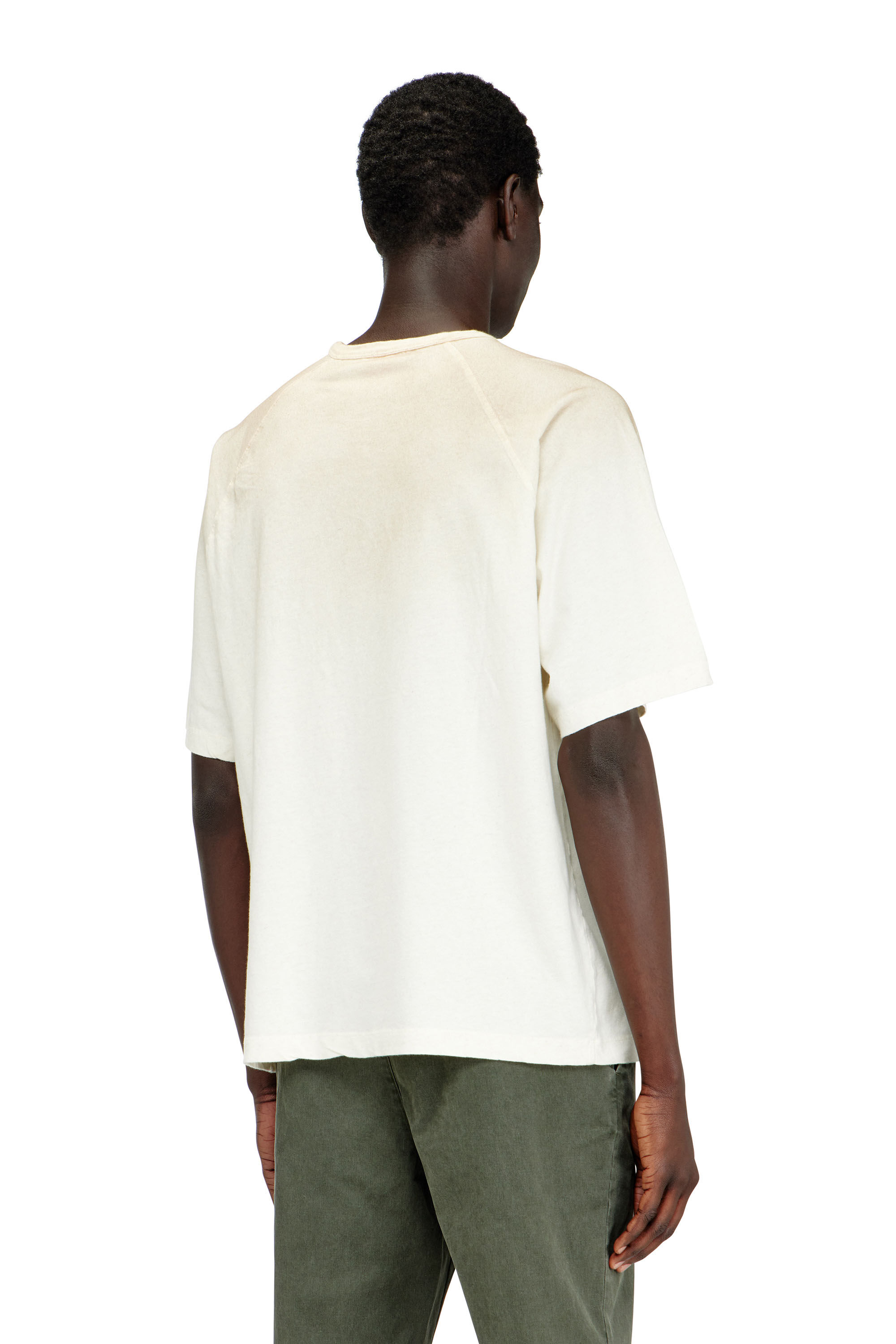 えるち T-ALECY T-shirt with Diesel crest graphic｜ホワイト｜メンズ｜DIESEL