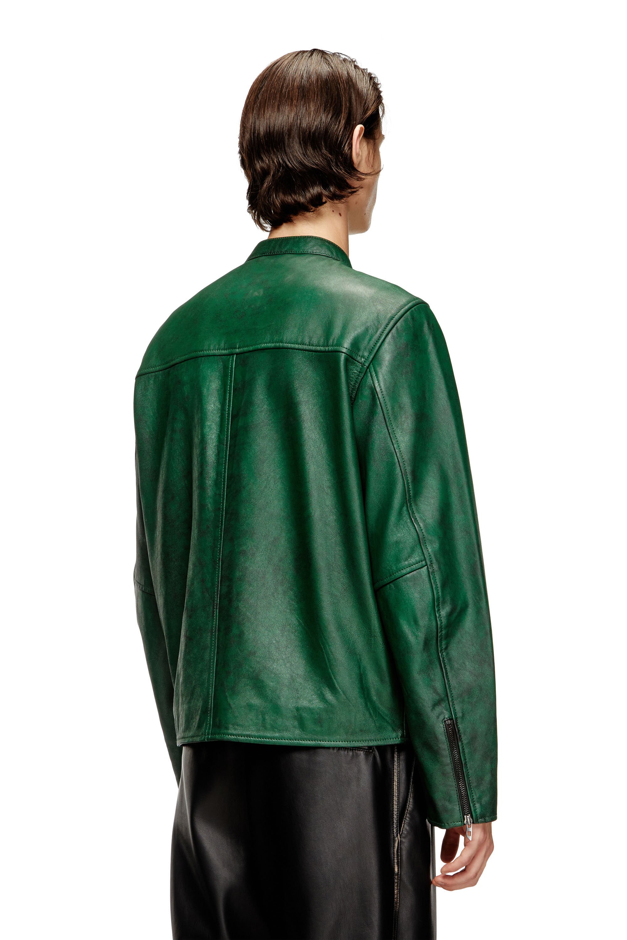 Diesel - L-EVERT-A, Male's レザージャケット in グリーン - 5