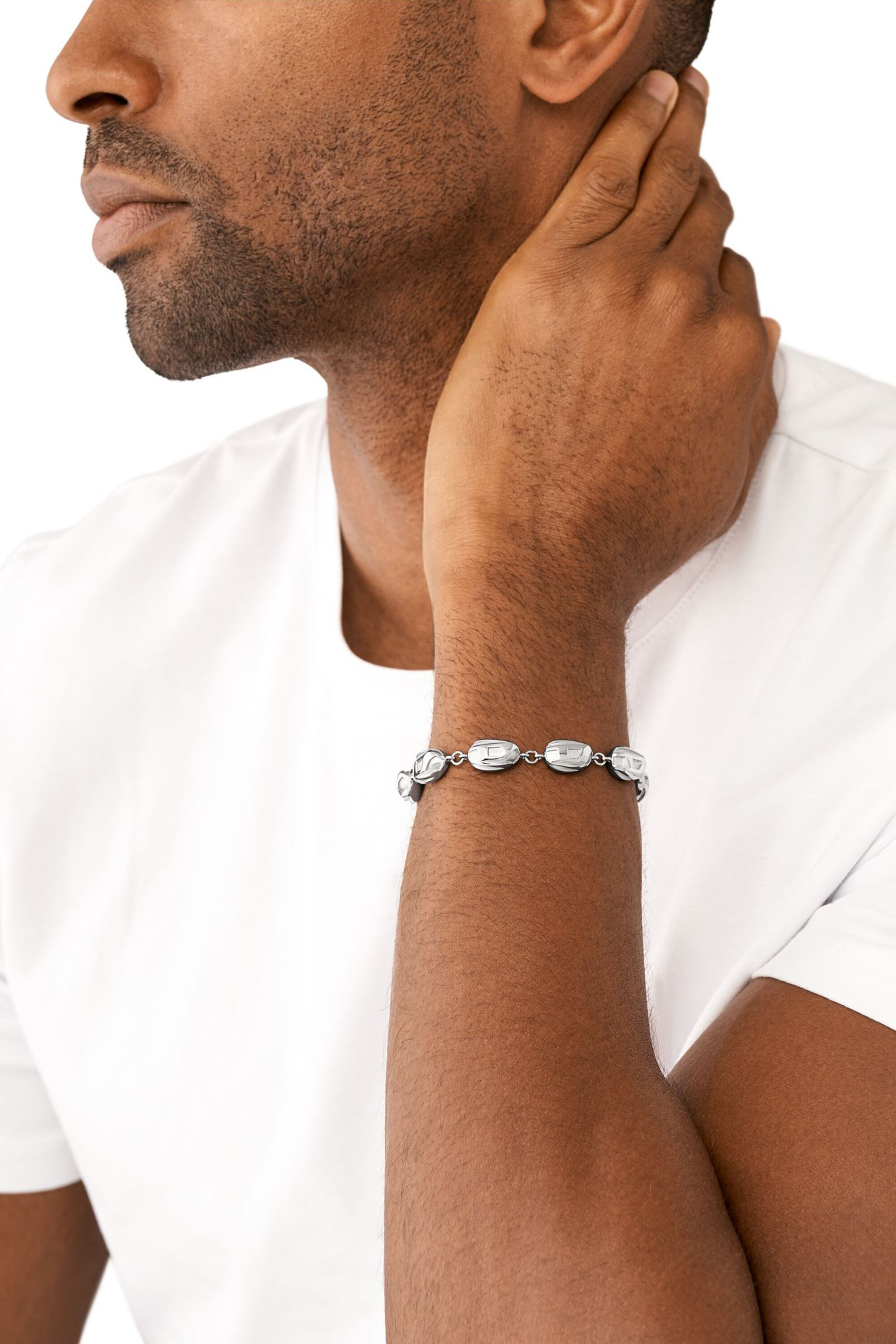 DX1483 Stainless steel beaded bracelet｜シルバー｜メンズ｜DIESEL