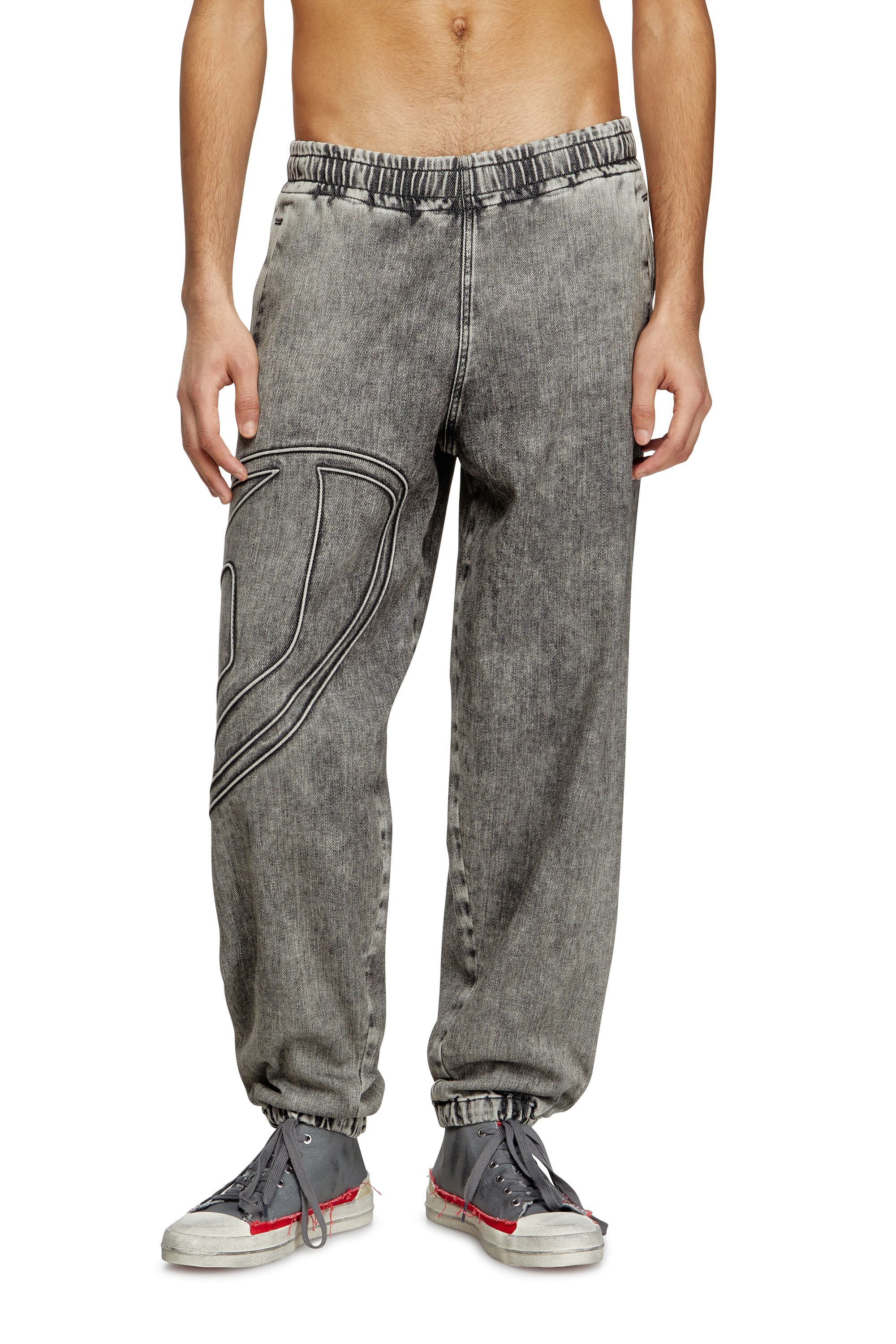 Diesel - Unisex's Slim D-Pint Track Denim 0ABDA, ブラック/ダークグレー - 3