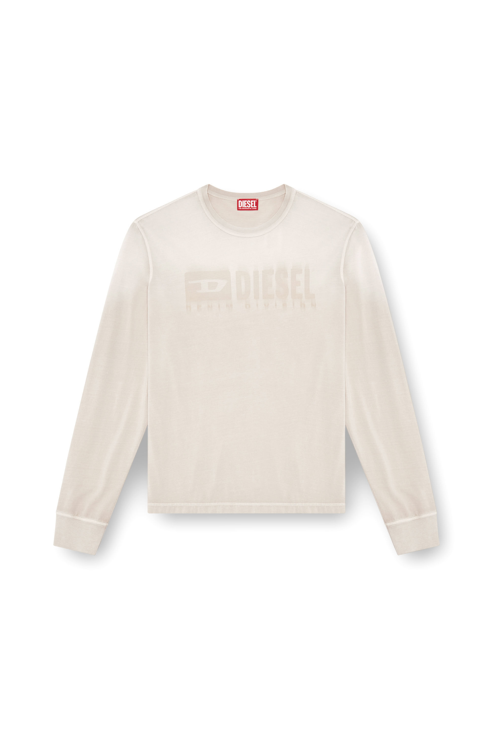 T-ADJUST-LS-K4 Long-sleeve T-shirt with tonal logo｜ベージュ 