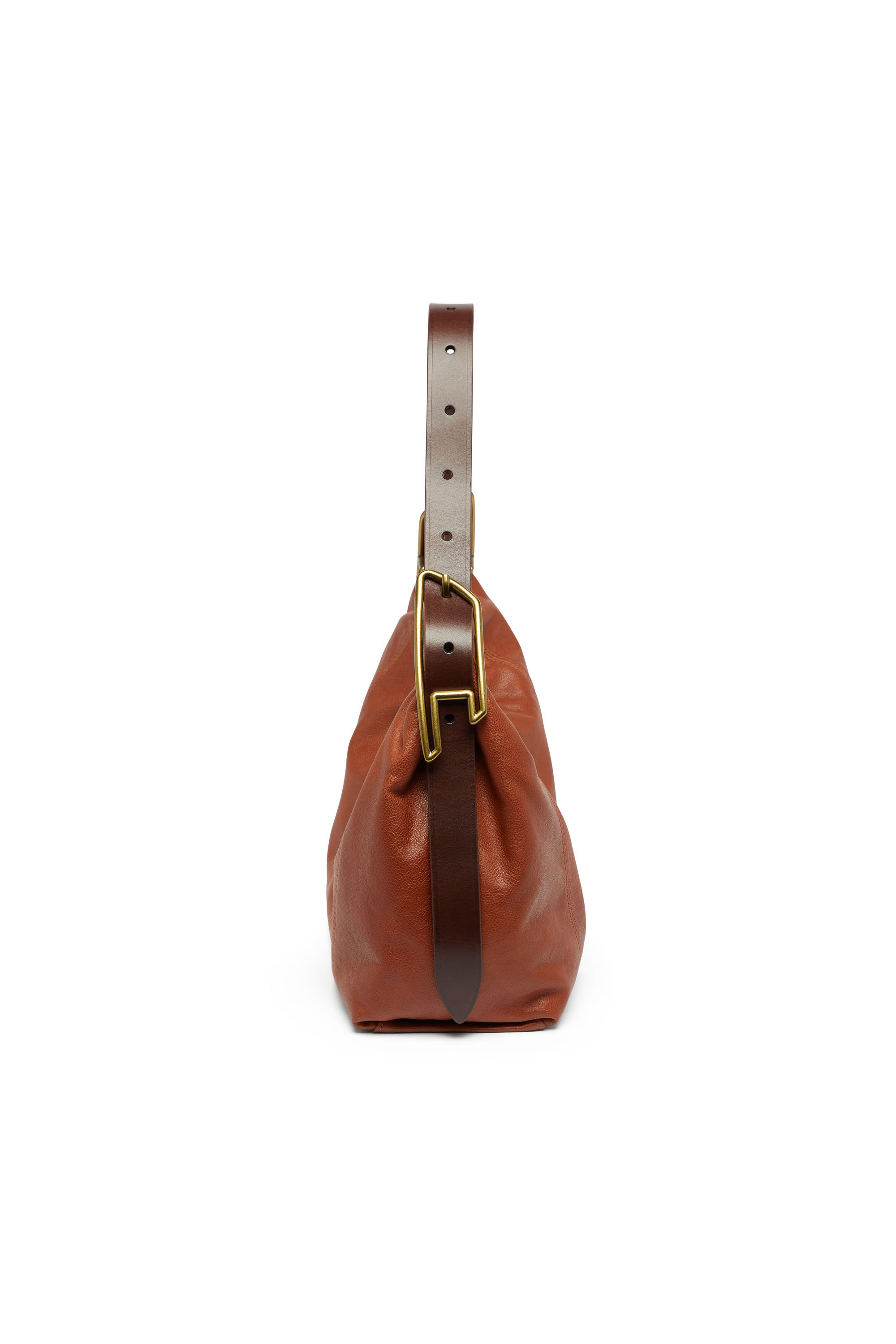 Diesel - D-LINE HOBO S, Female's D-Line-Shoulder bag in shiny leather in ブラウン - 4