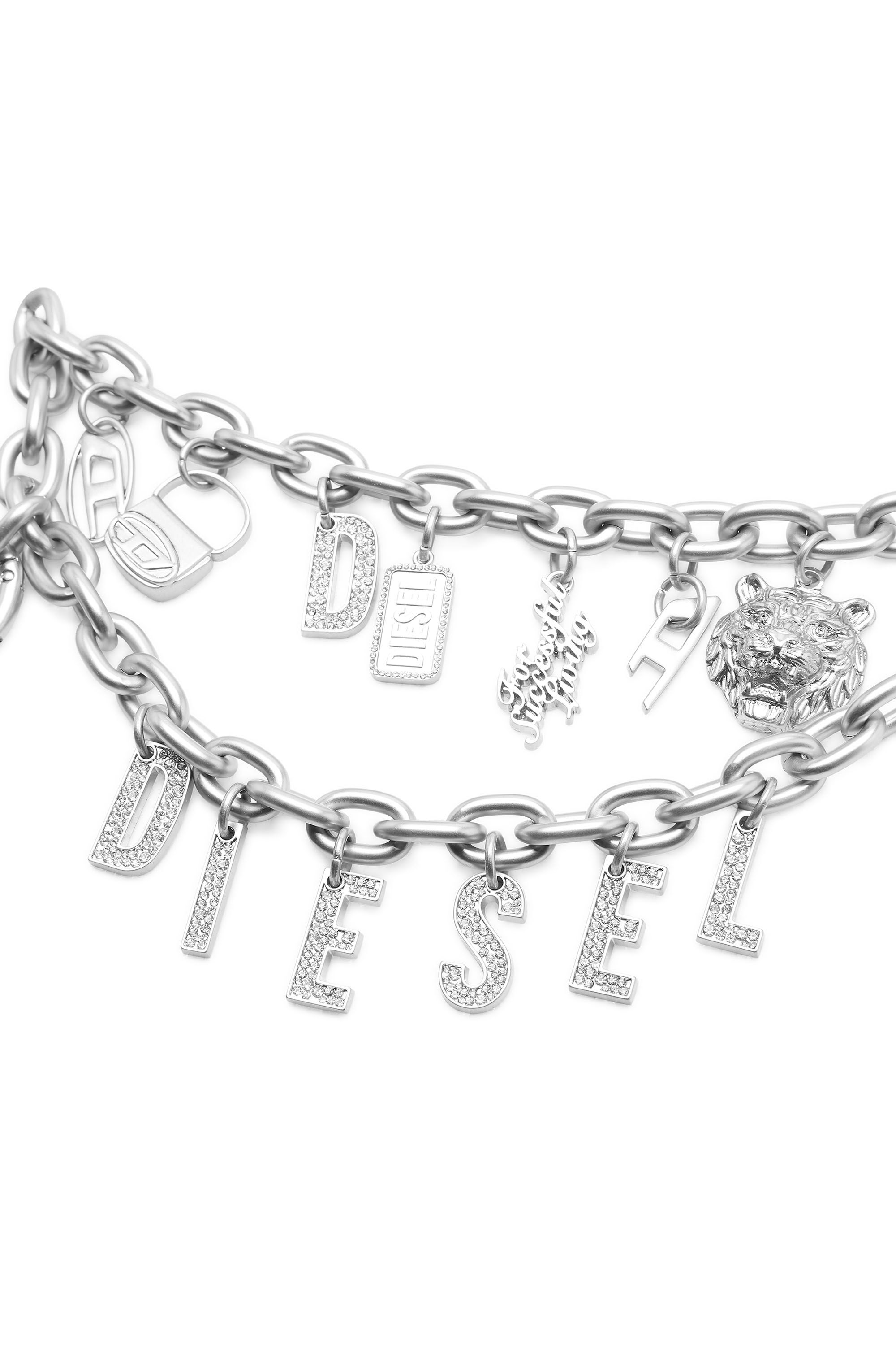 Diesel - HOSHI B-MULTICHARM CHAIN, Unisex's Multi-charm chain belt in シルバー - 3