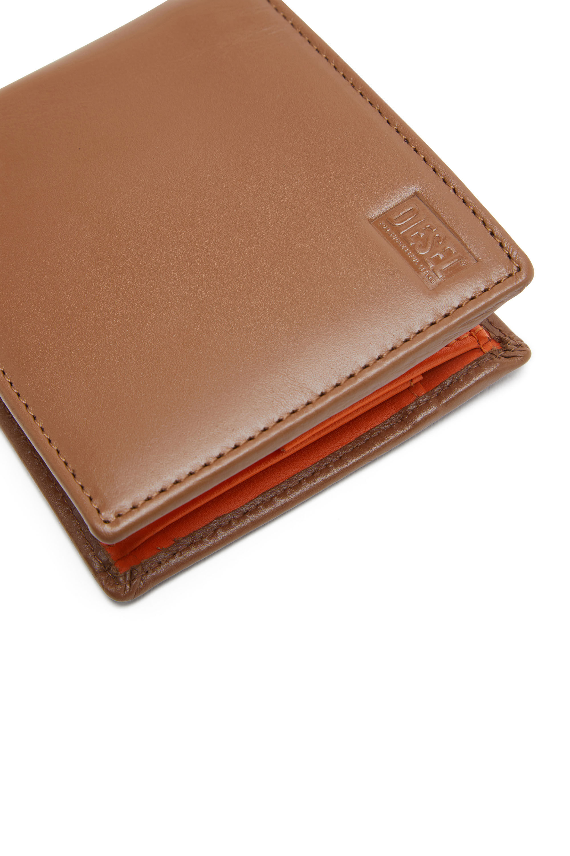 BI-FOLD COIN S カウレザー二つ折りウォレット｜ブラウン｜メンズ｜DIESEL