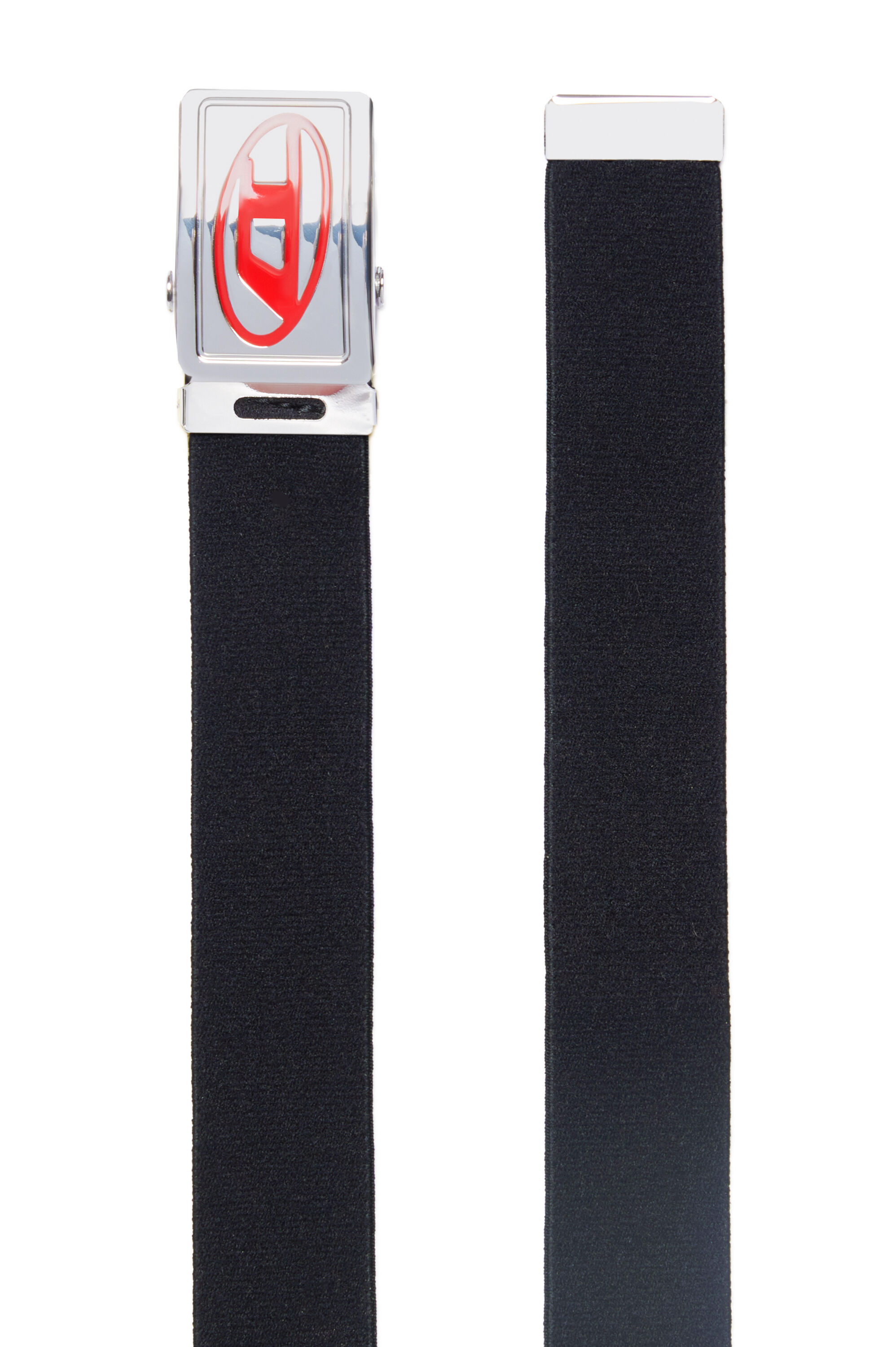 Diesel - BESAR, Male's Tape belt with Oval D plaque buckle in ブラック - 2