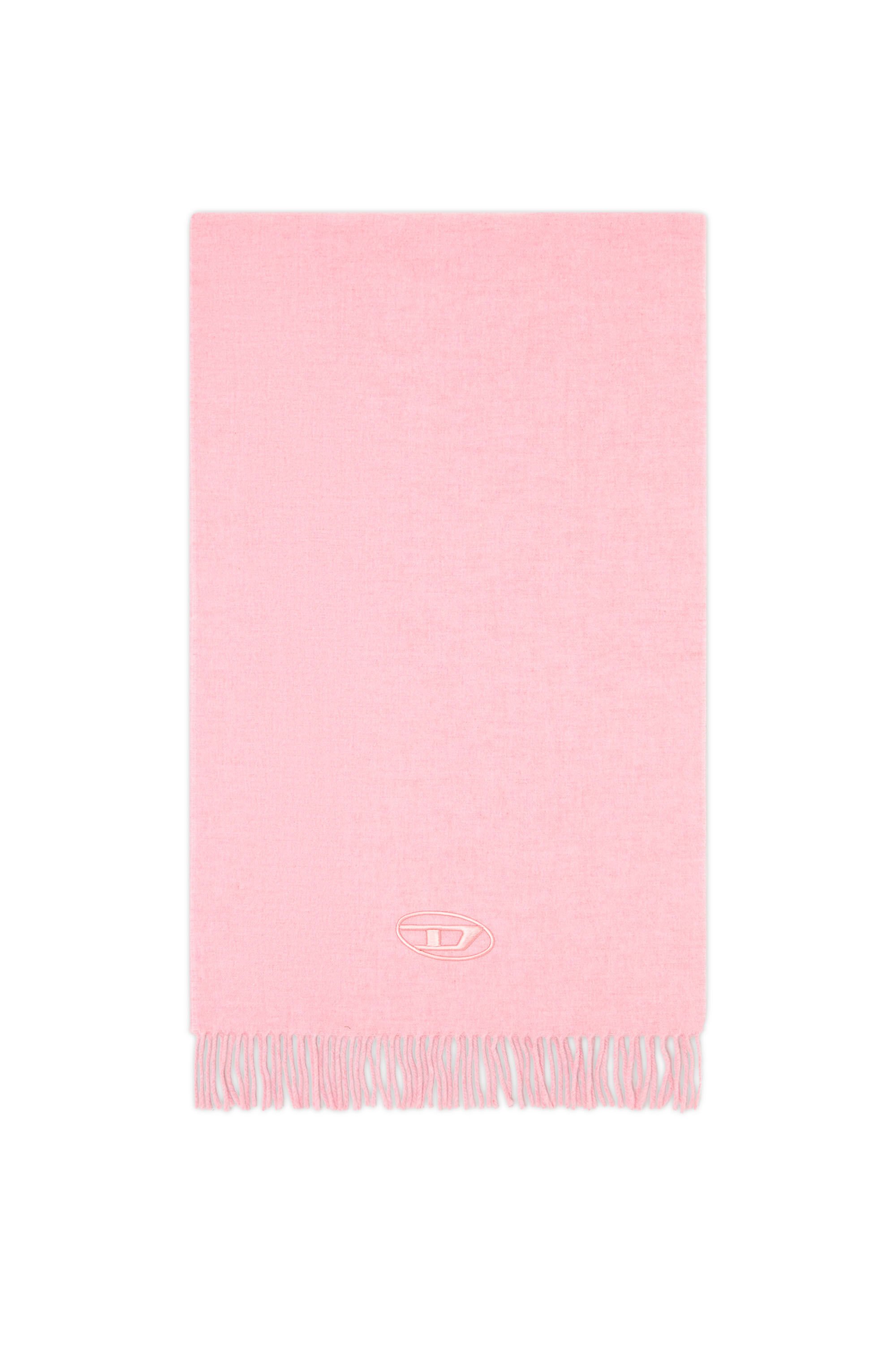 Diesel - S-IMON-D, Male's Wool-blend scarf with Oval D logo in ピンク / ホワイト - 1