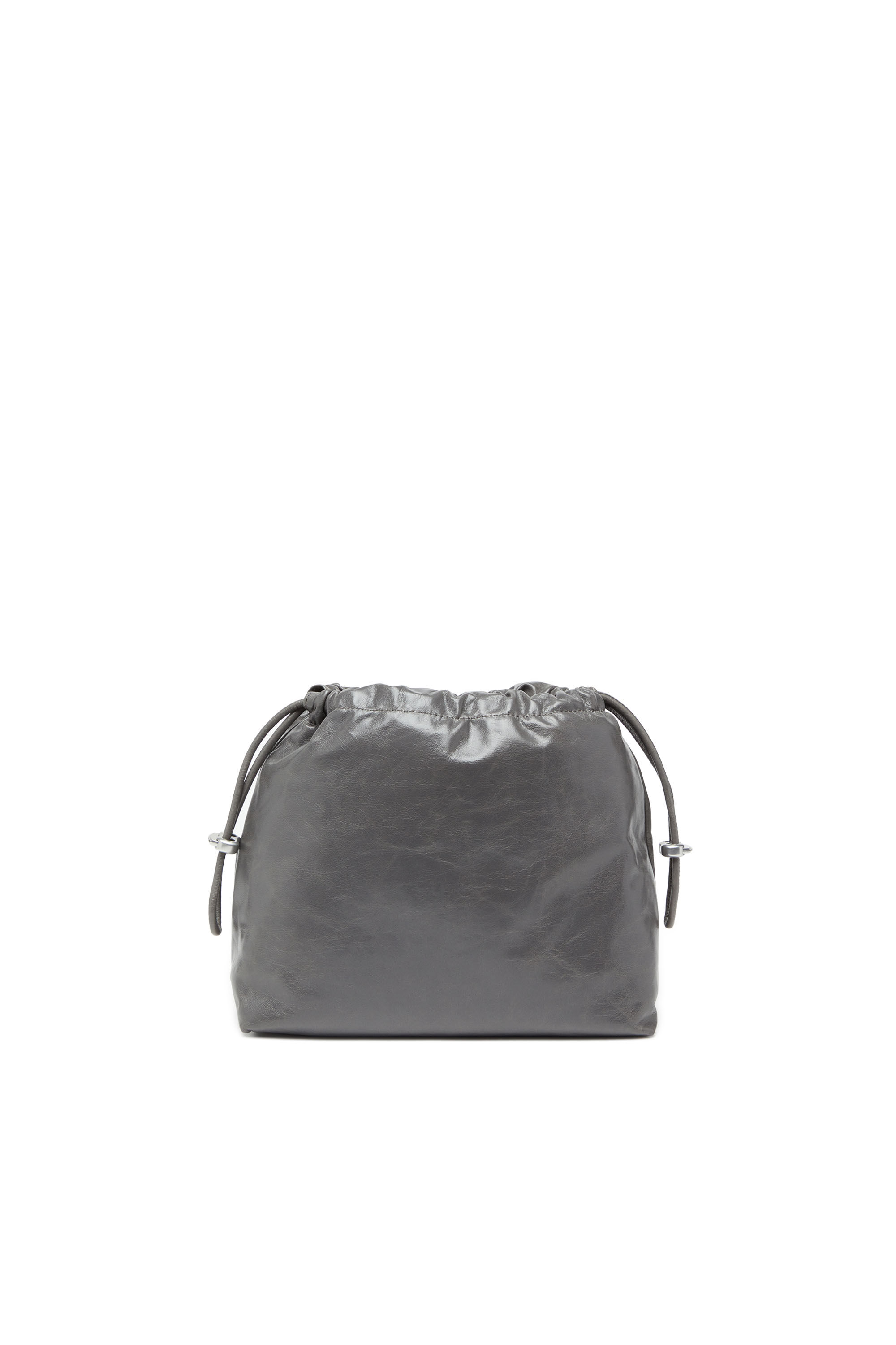 Diesel - SCRUNCH-D BUCKET, Female's Scrunch-D-Bucket bag in shiny wrinkled leather in グレー - 3