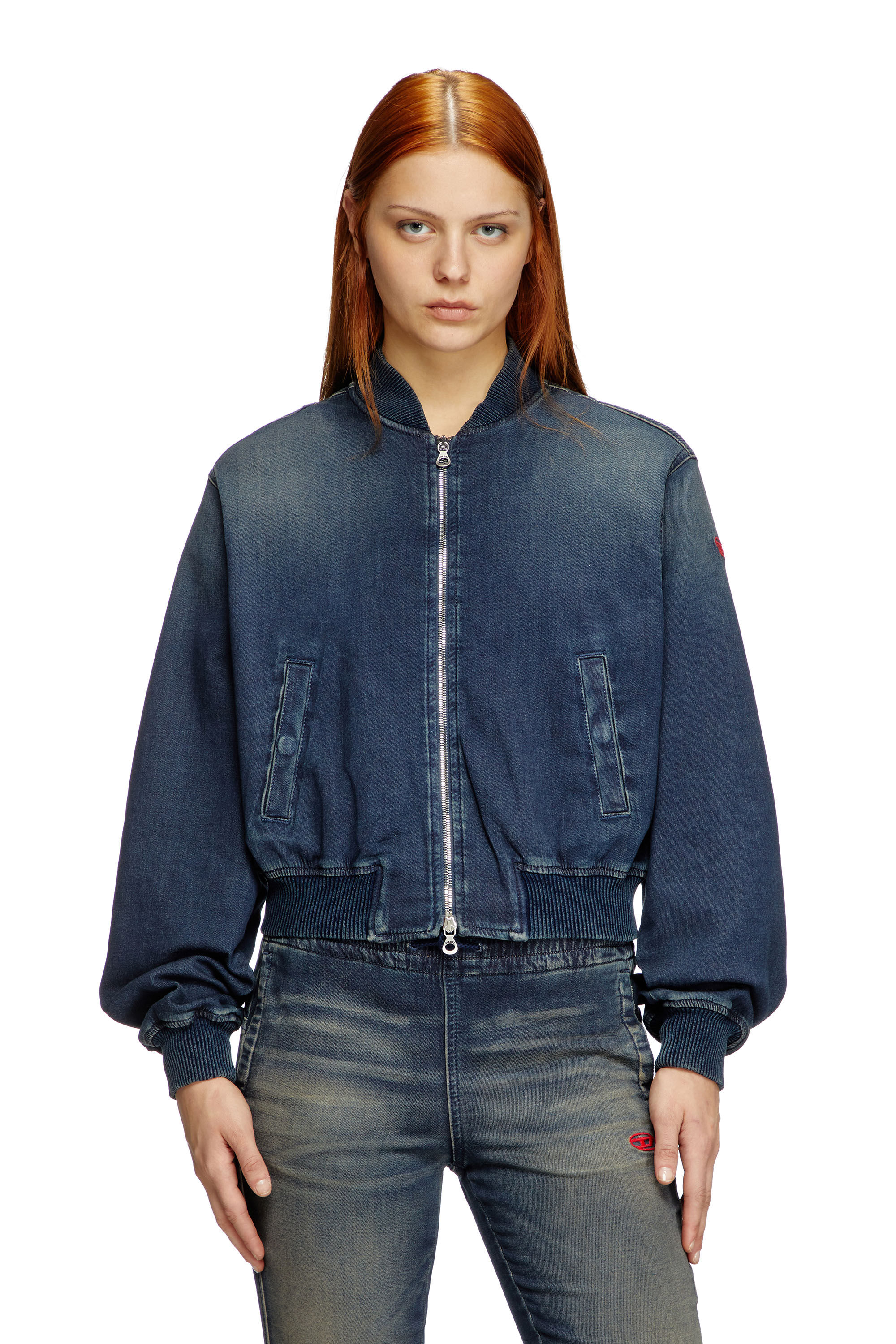 DE-KIDDO JOGG Bomber jacket in dusty-wash JoggJeans｜ブルー｜ウィメンズ｜DIESEL