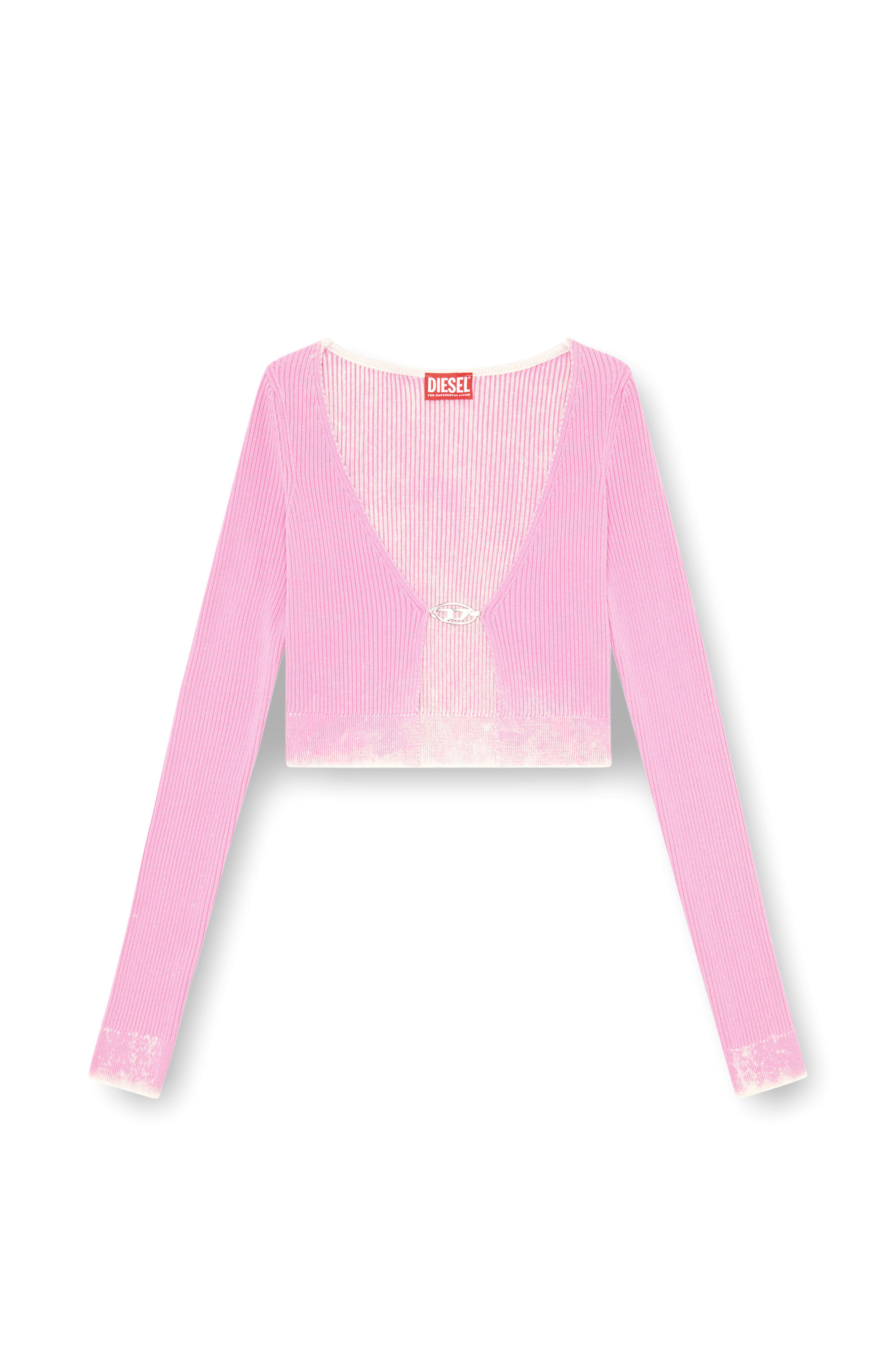 M-LATINA Cropped cardigan in faded ribbed knit｜ピンク｜ウィメンズ｜DIESEL