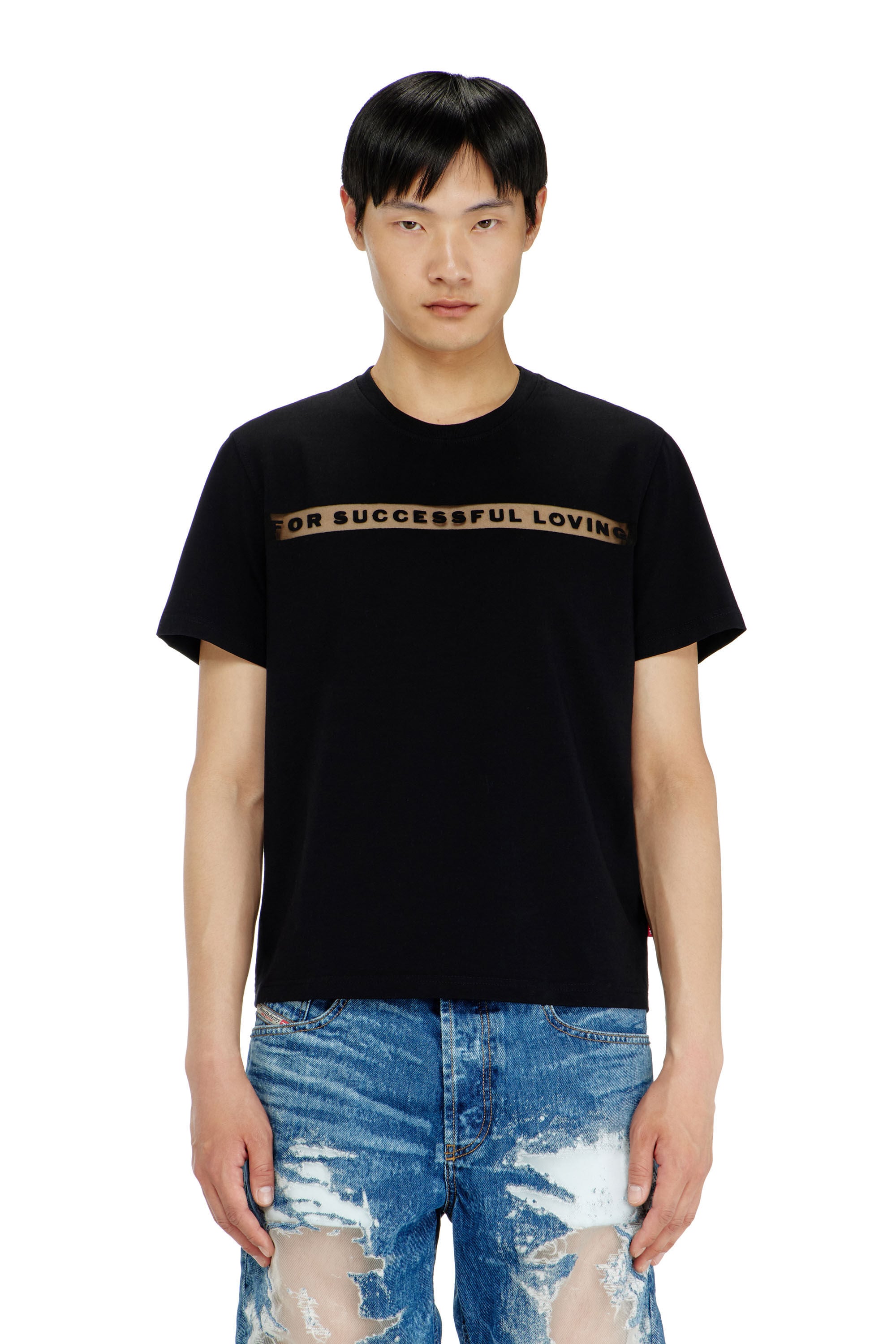 Diesel - PR-T-NOTS-CHI-R, Unisex's T-shirt with For Successful Loving logo in ブラック - 3