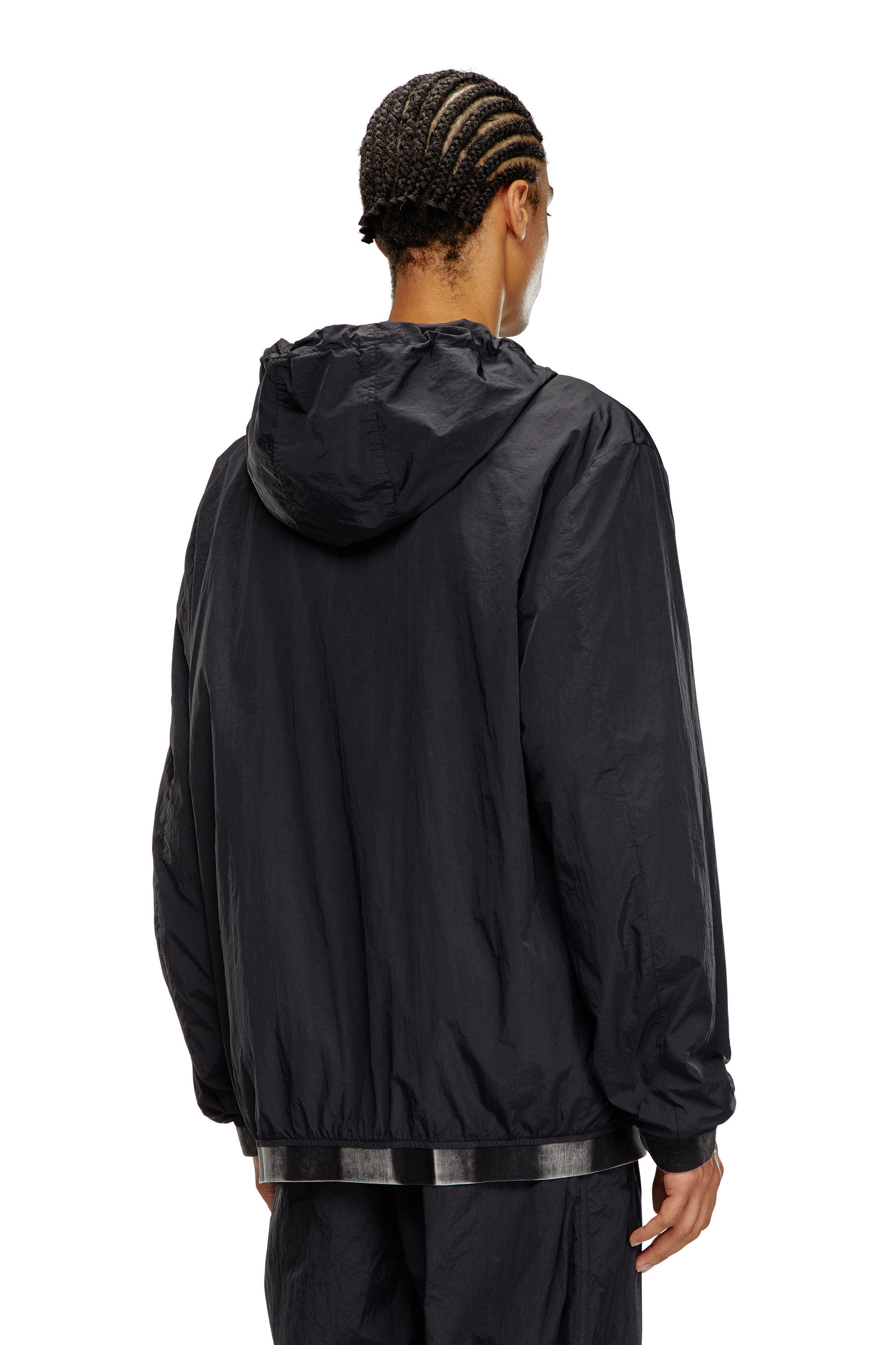 Diesel - J-POST, Male's Windbreaker in recycled shell in ブラック - 5