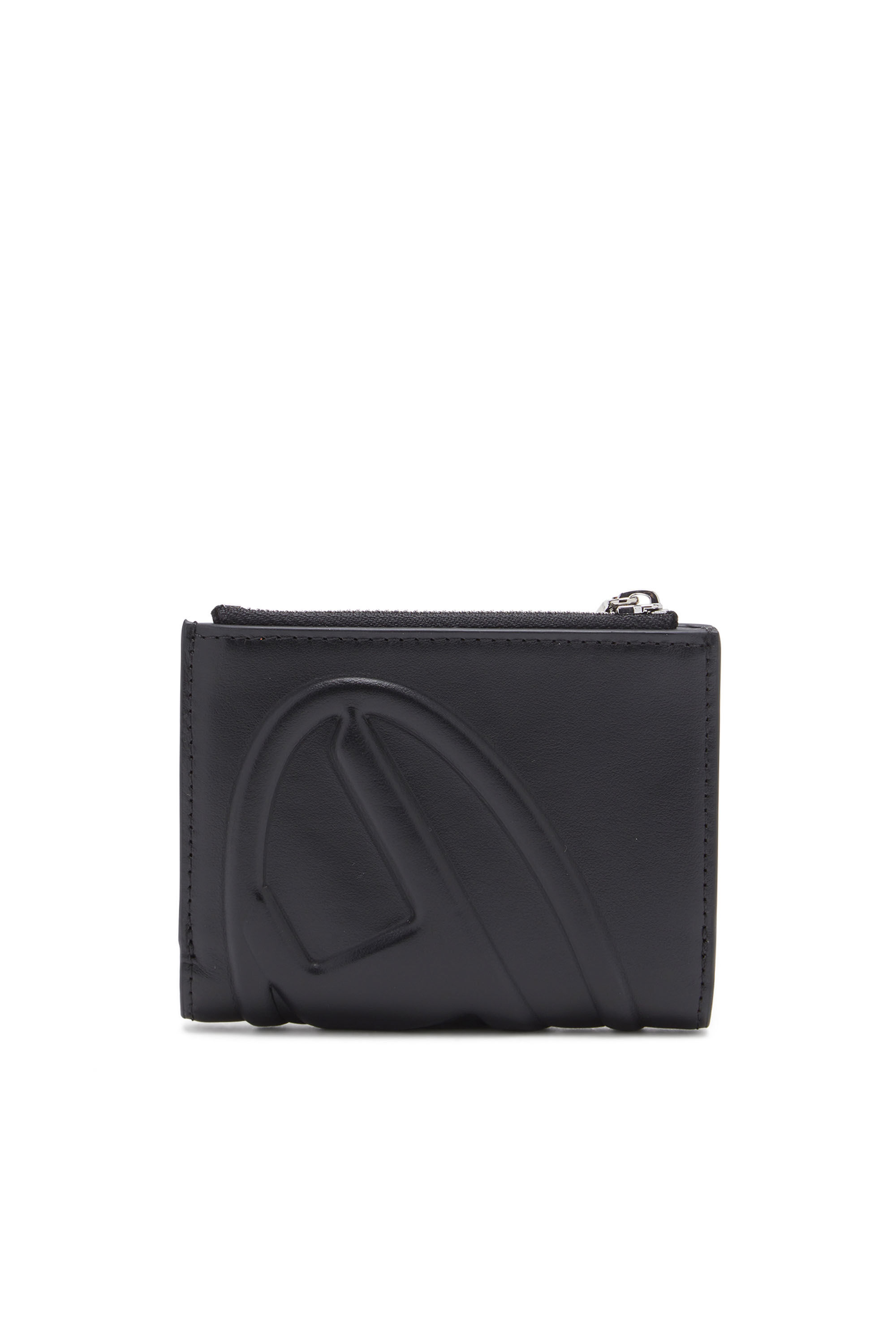 【18％OFF】 BI-FOLD 1DR-FOLD ZIP DIESEL logo｜ブラック｜ウィメンズ｜ embossed with wallet leather Small II 小物