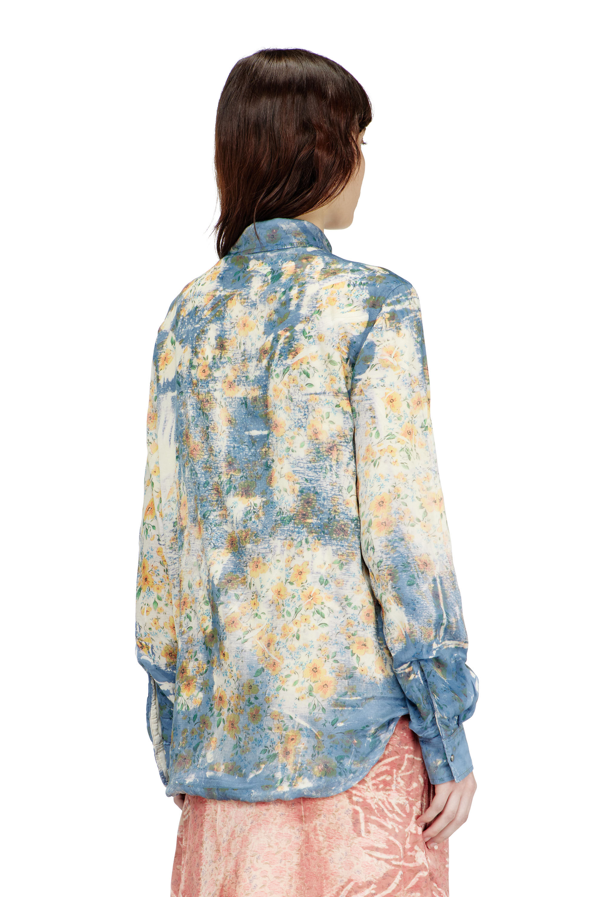 Diesel - C-ASSY, Female's Shirt with floral X-ray effect in ライトブルー - 4
