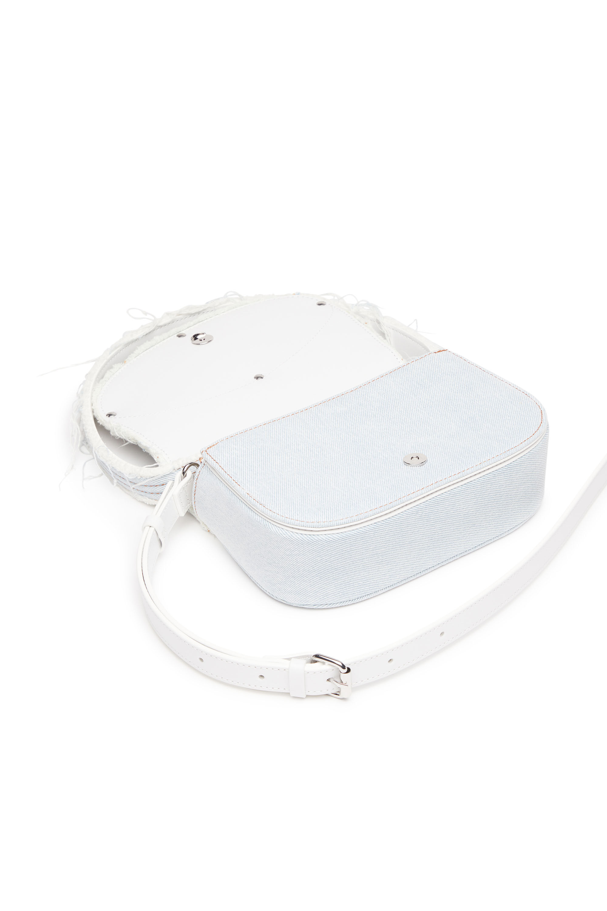 Diesel - 1DR, Female's 1DR-Iconic shoulder bag in denim and leather in アジュール - 6