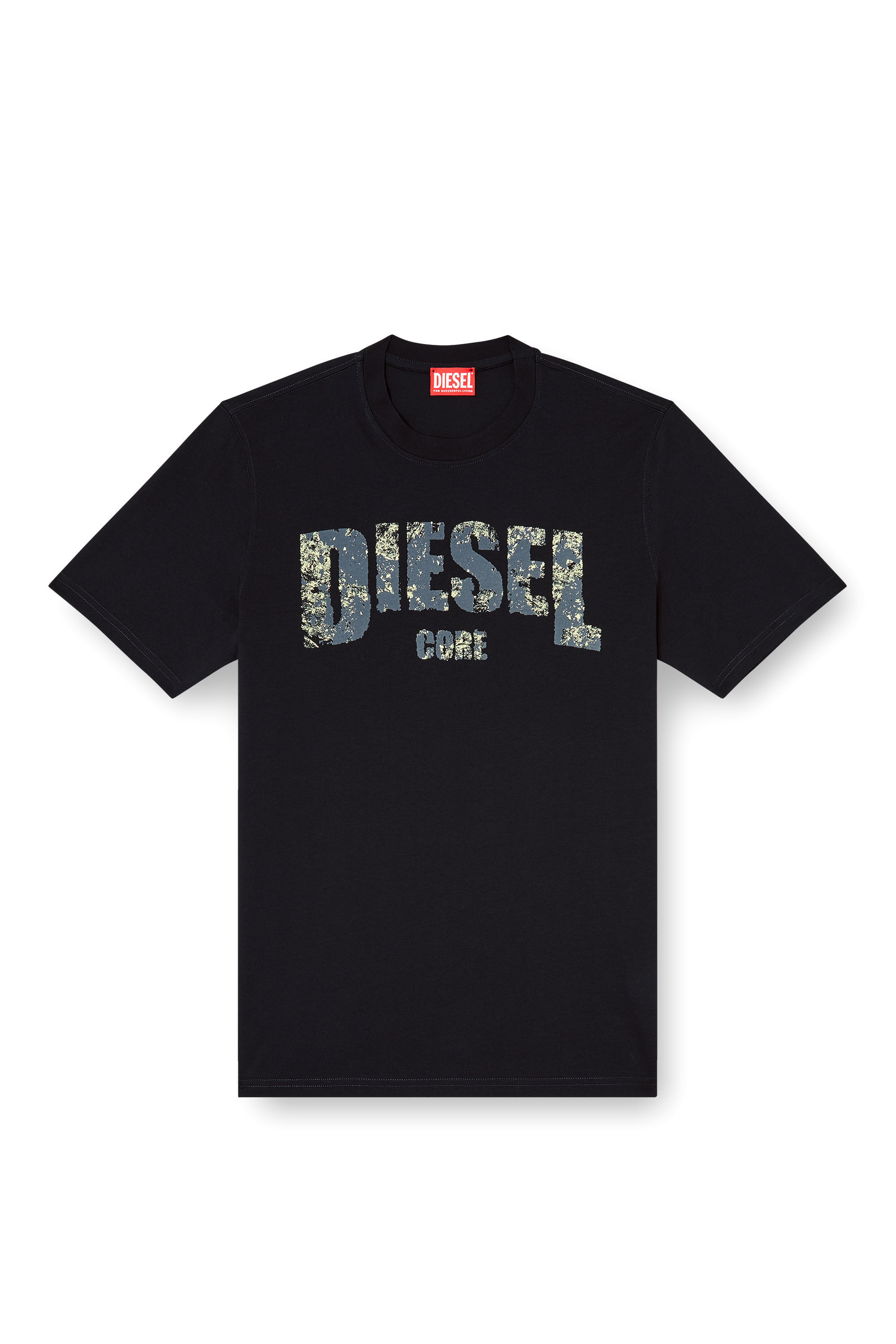 Diesel - T-ADJUST-R25, Male's T-shirt with Diesel Core print in ブラック - 2