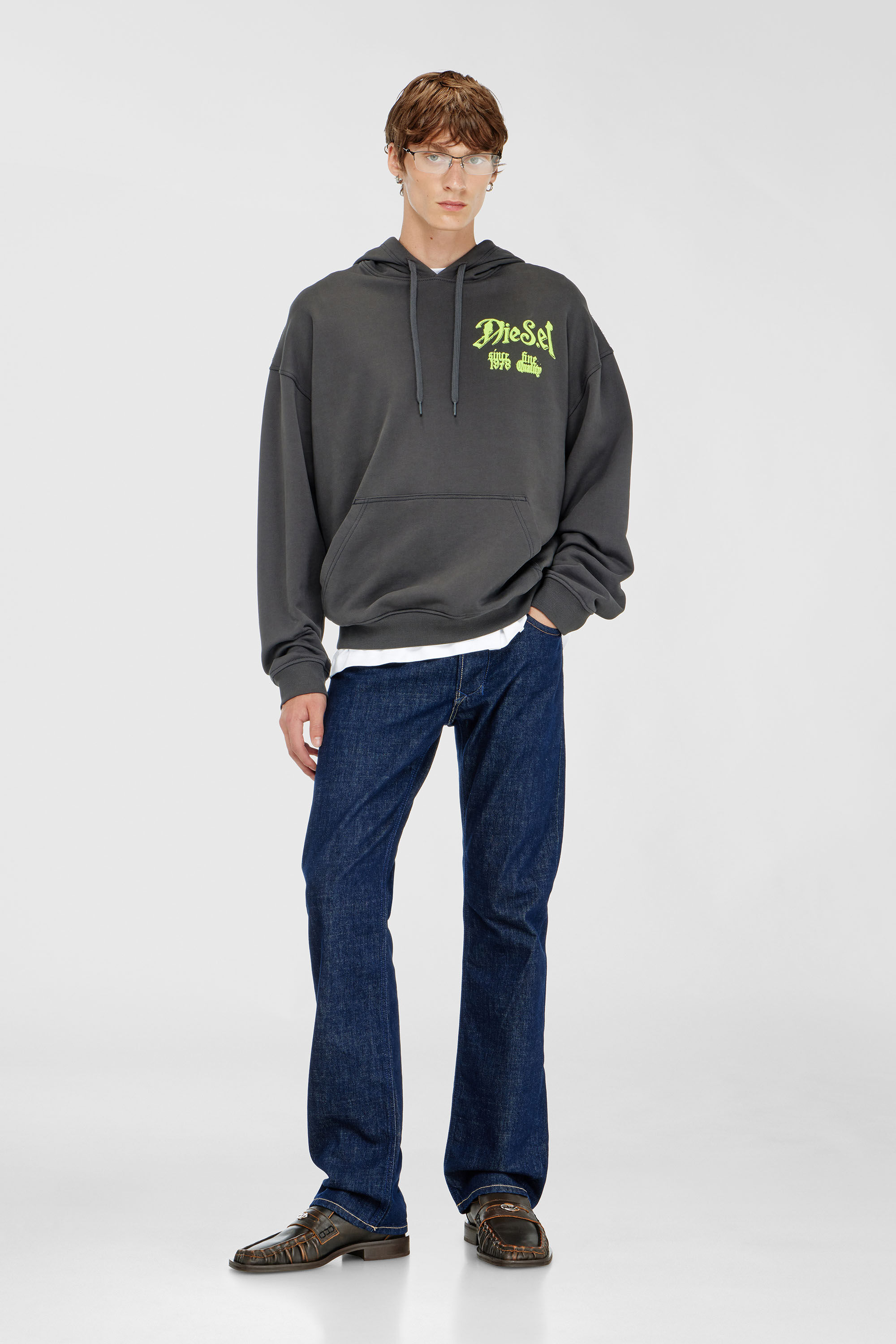 Diesel - S-BOXT-HOOD-AA2, Male's プルオーバーパーカー in ダークグレー - 1