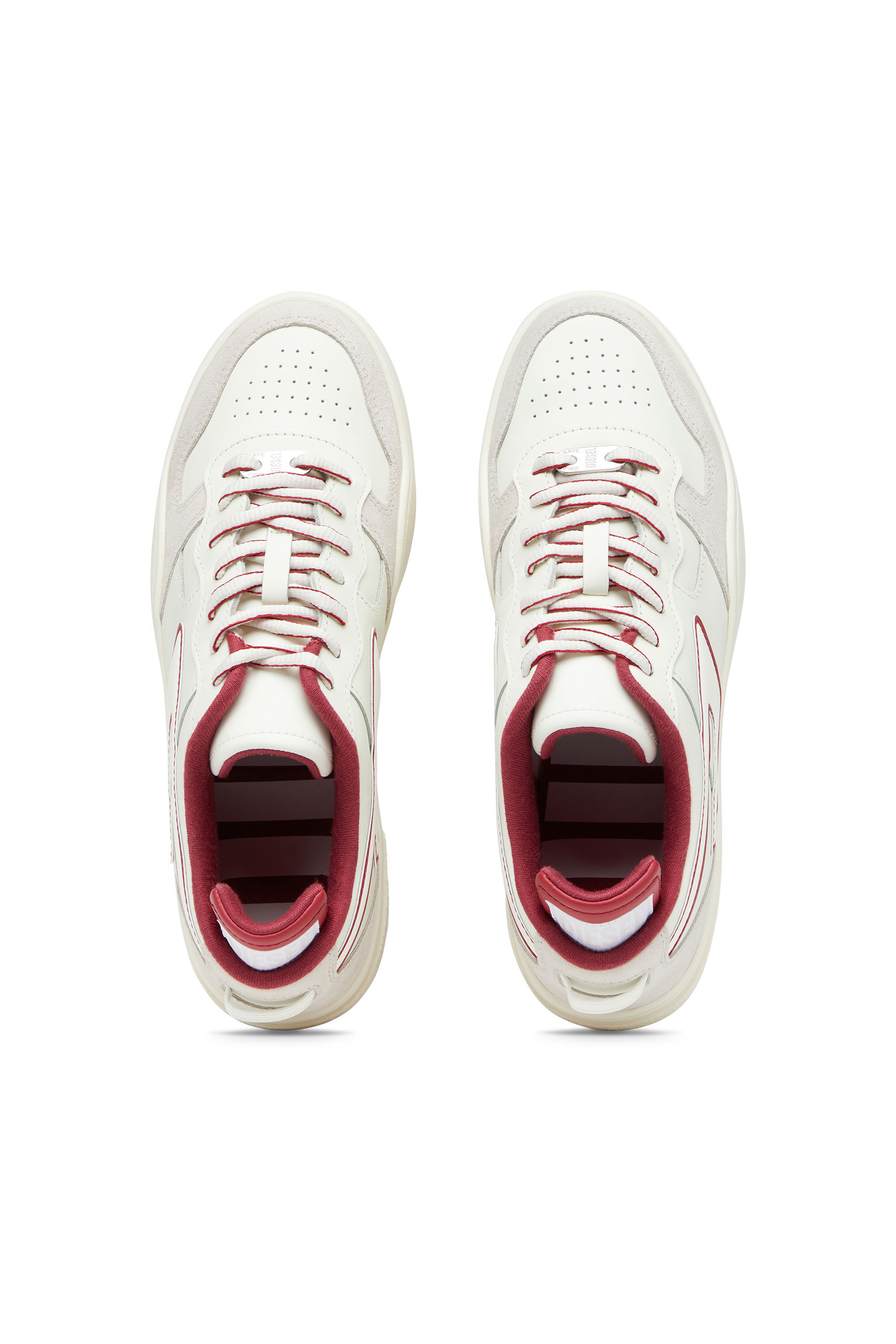 Diesel - S-UKIYO LOW X, Male's レザー スウェード ローカットスニーカー - S-Ukiyo Low X in ホワイト/レッド/ブルー - 5