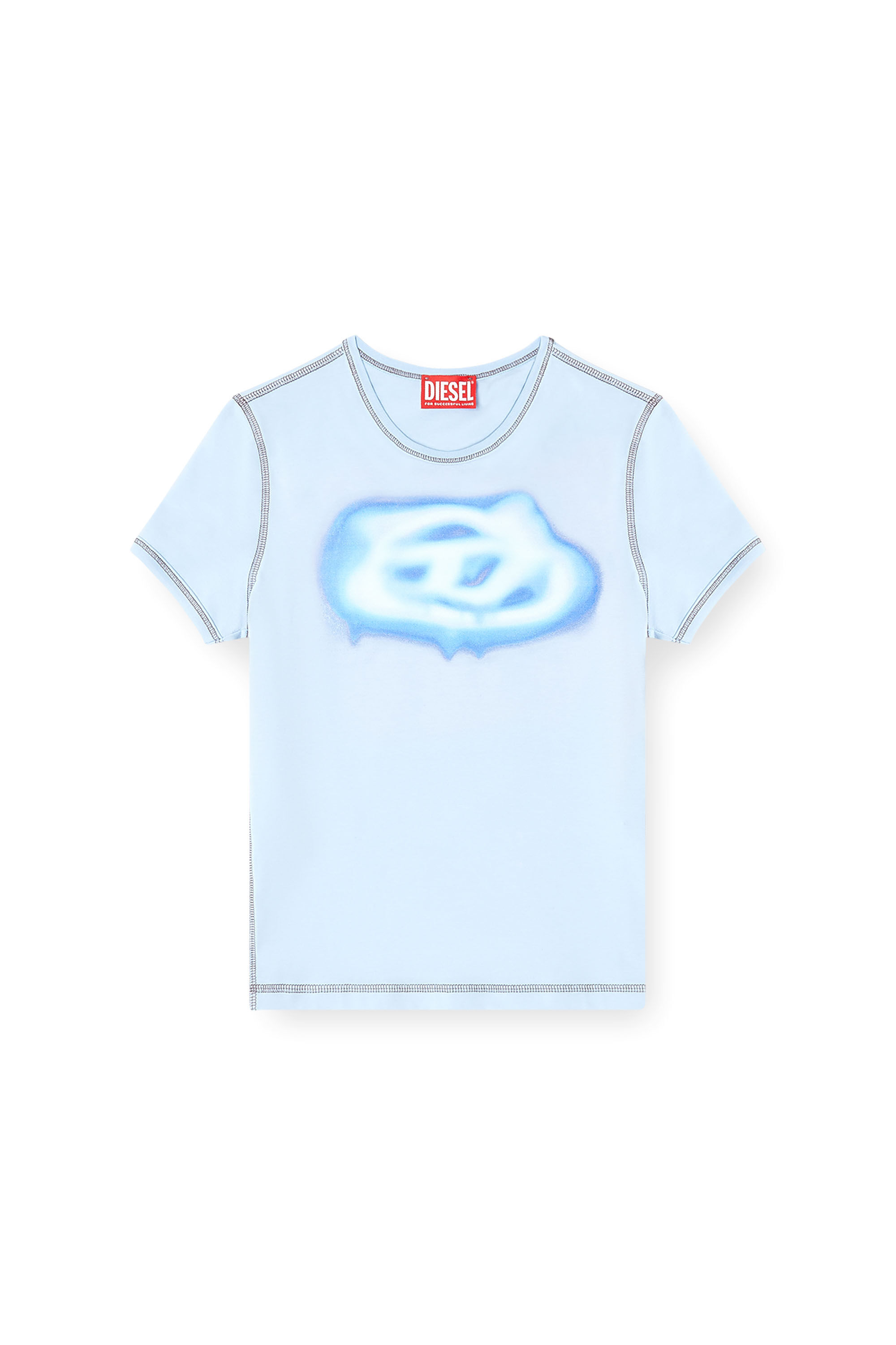 T-UNCUTIES-LONG-S3 Tシャツ｜ブルー｜ウィメンズ｜DIESEL