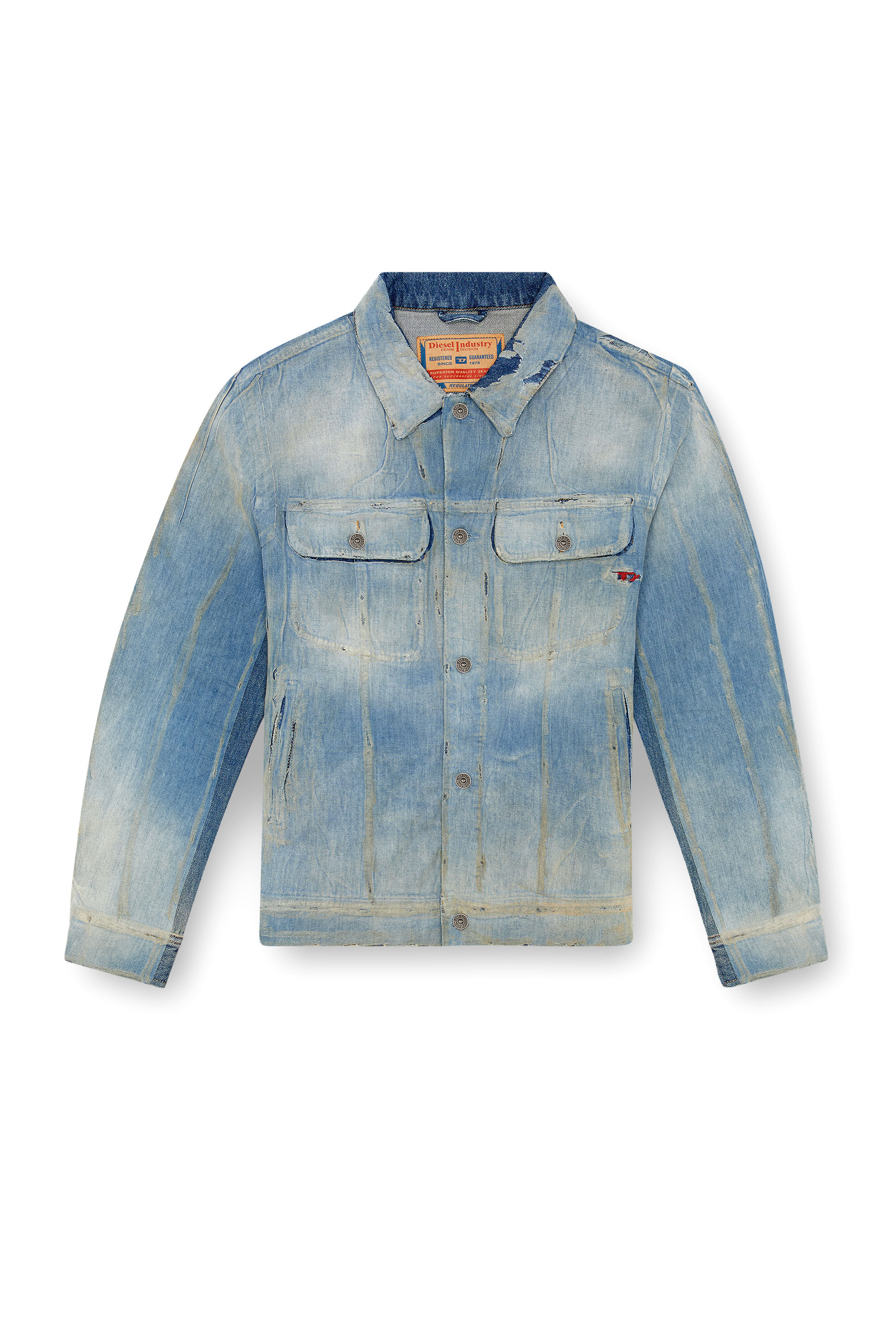 D-BARCY-S3 Trucker jacket in peel-off denim｜ブルー｜メンズ｜DIESEL