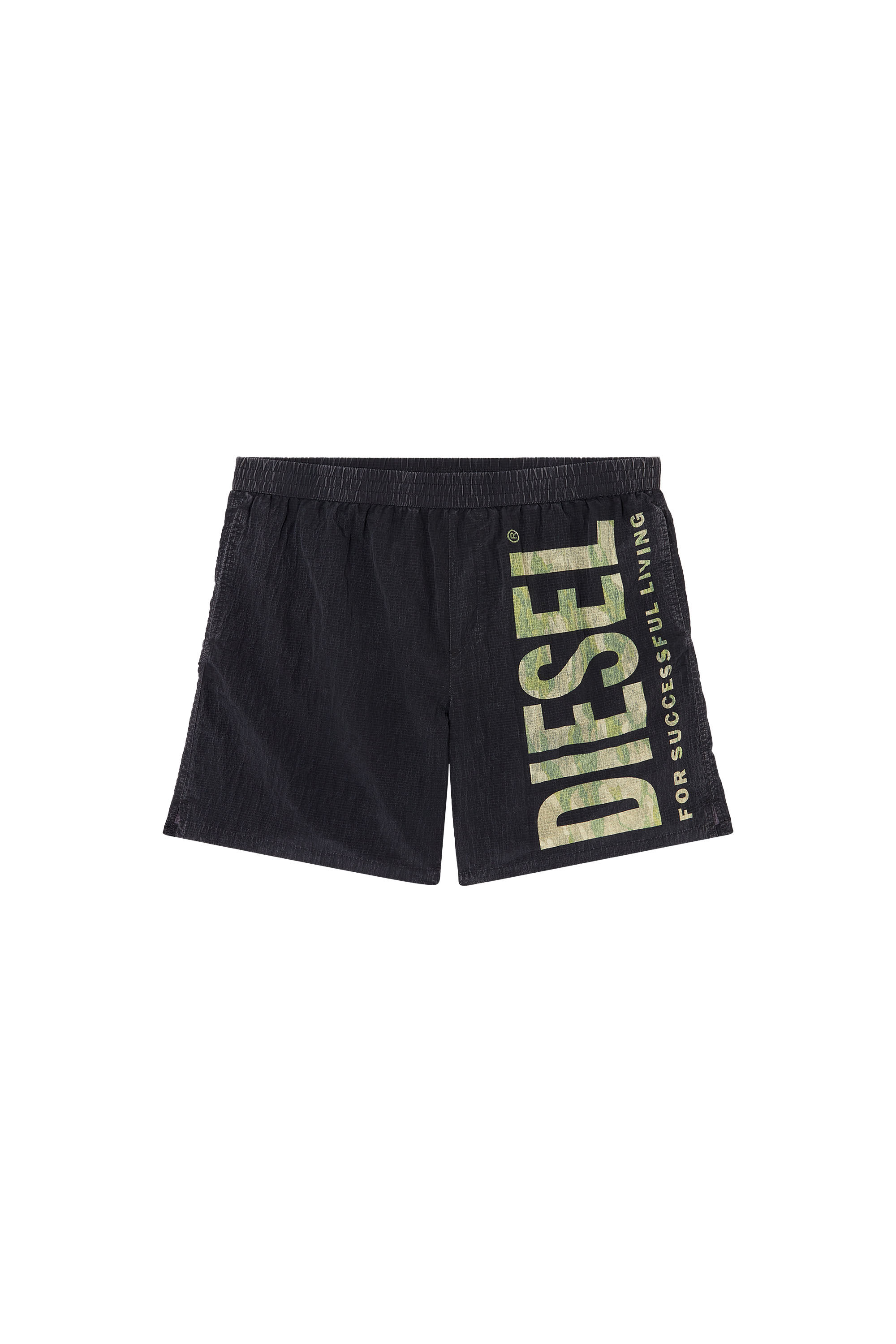 Diesel - POWEL-47.5-UTLT, Male's Board shorts in camo ripstop in ブラック/グリーン - 1