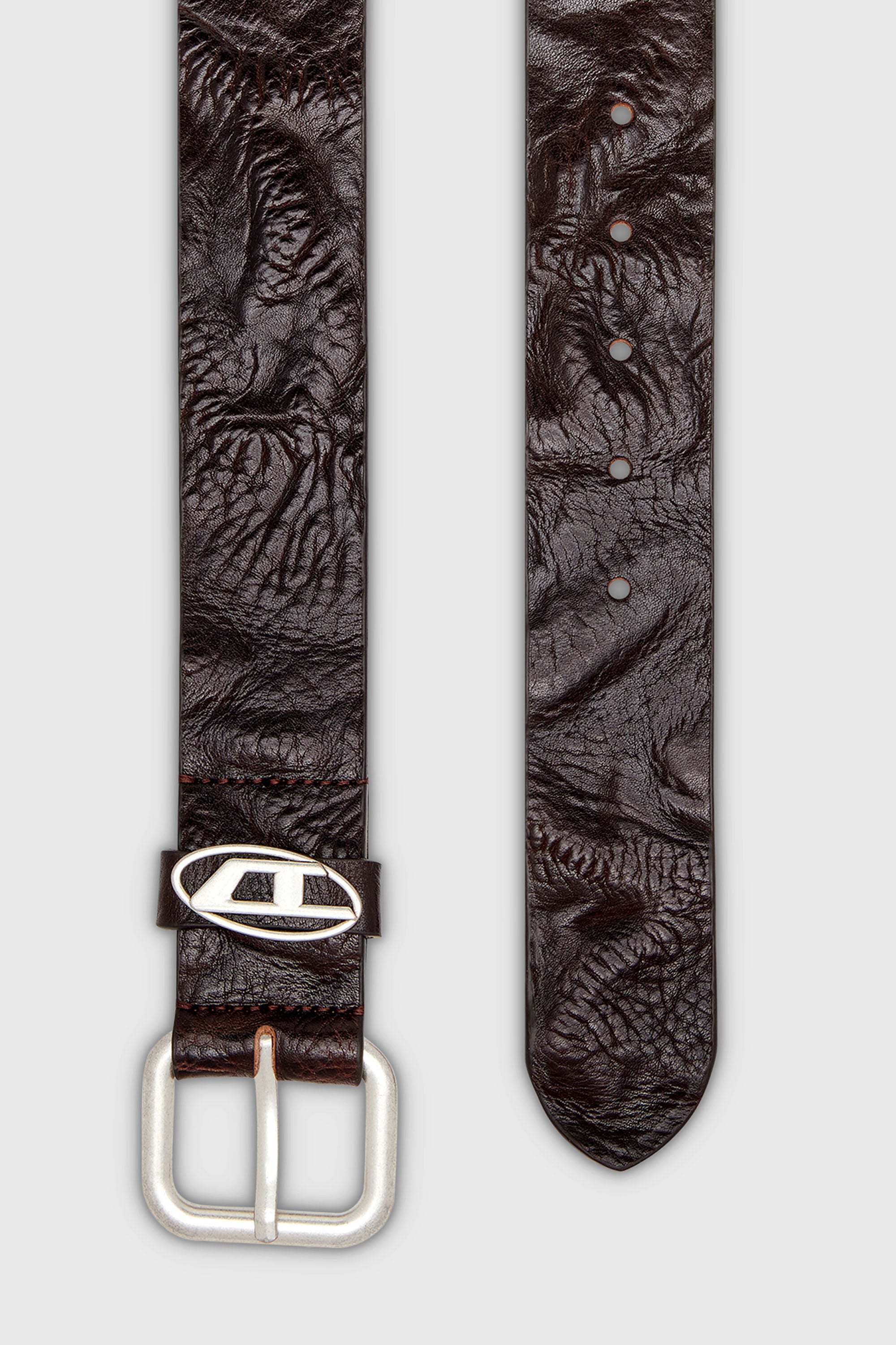 Diesel - B-1DR OVAL D LOOP, Unisex's レザーベルト in ダークブラウン - 2