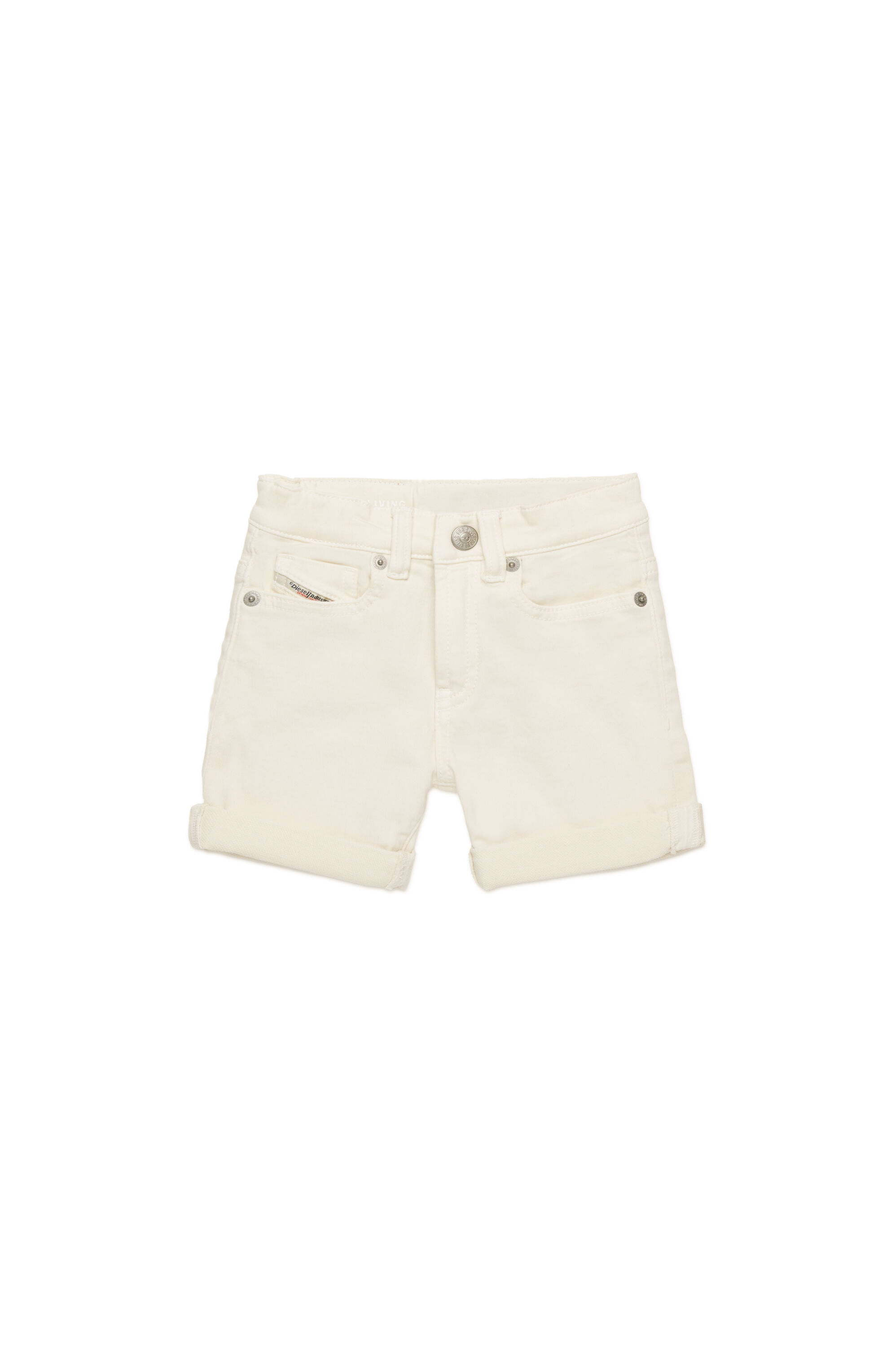 Diesel - PGALLYB JJJ, Unisex's Coloured JoggJeans shorts with turn-ups in ホワイト - 1