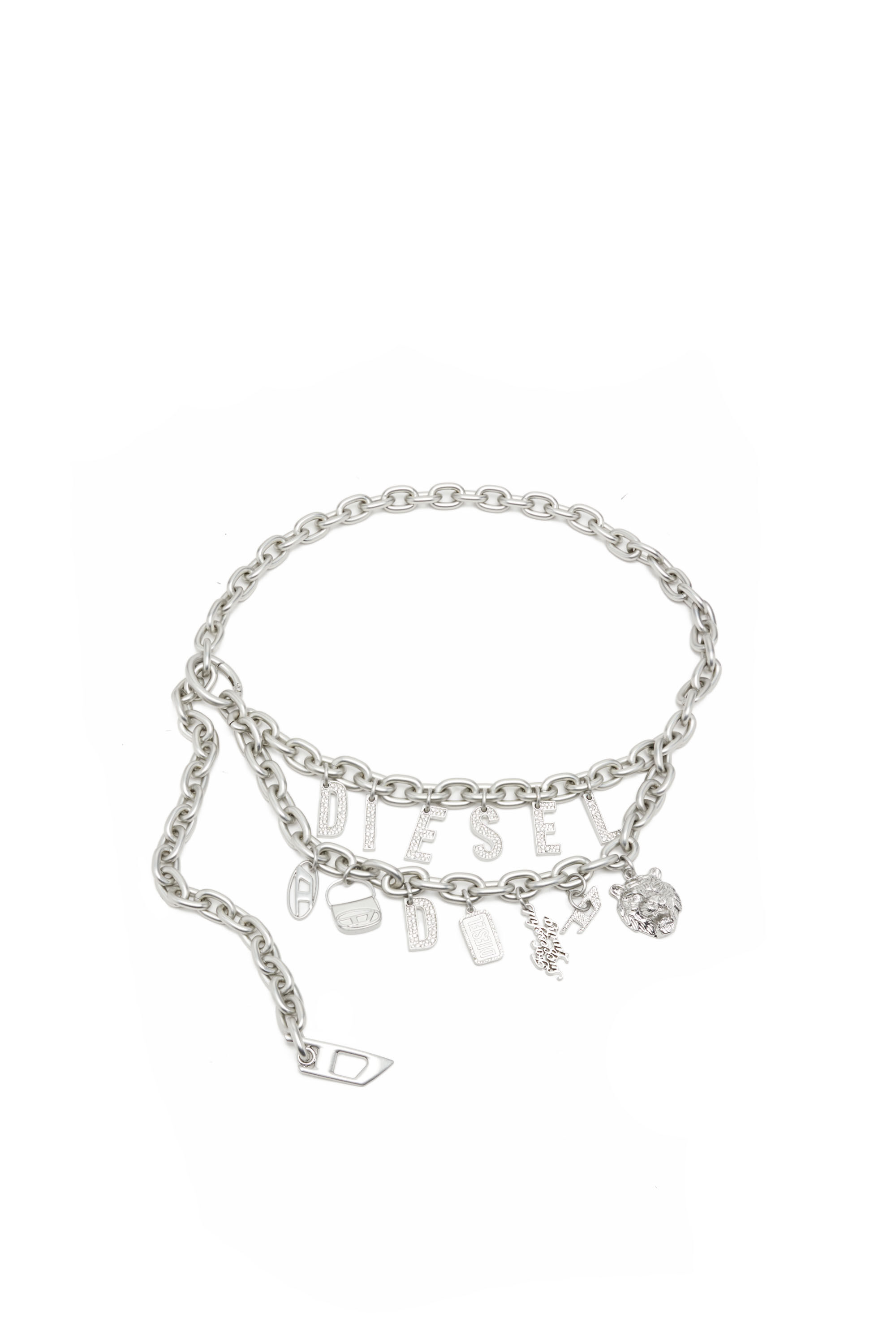Diesel - HOSHI B-MULTICHARM CHAIN, Unisex's Multi-charm chain belt in シルバー - 1