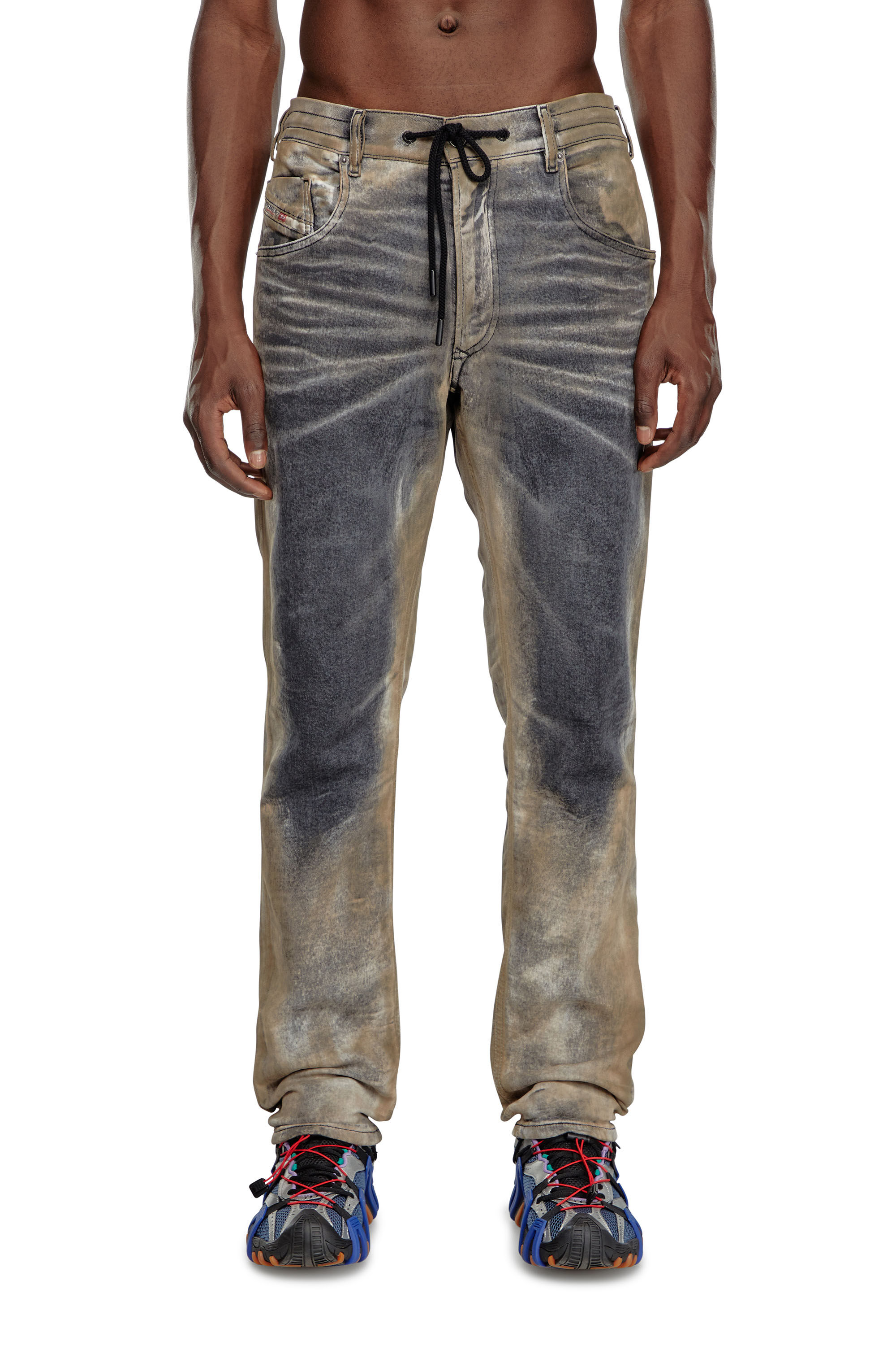 Diesel - Male's Regular 2030 D-Krooley Joggjeans® 068NP, ブラック/ダークグレー - 3