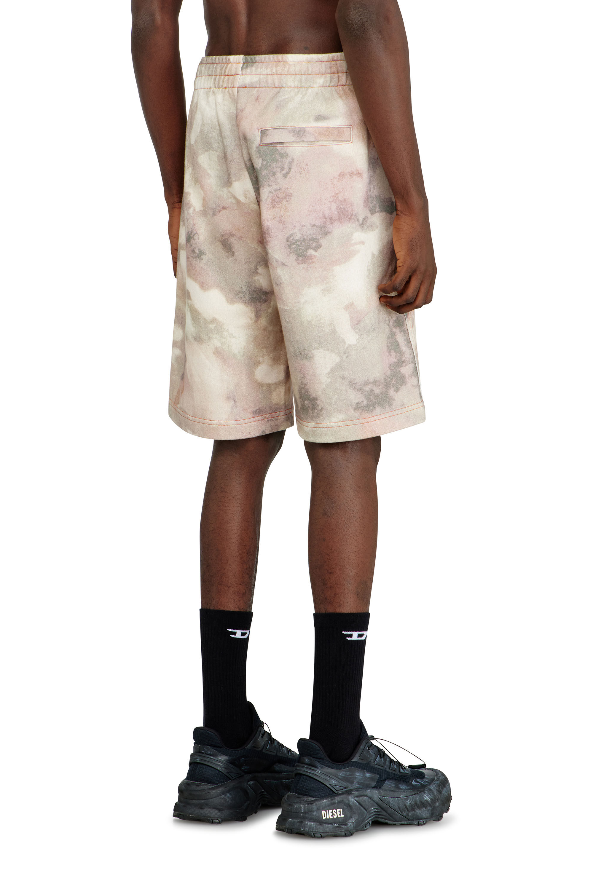 Diesel - P-CRONE-V1, Male's Sweat shorts with camo digital print in ベージュ/ブラウン - 4