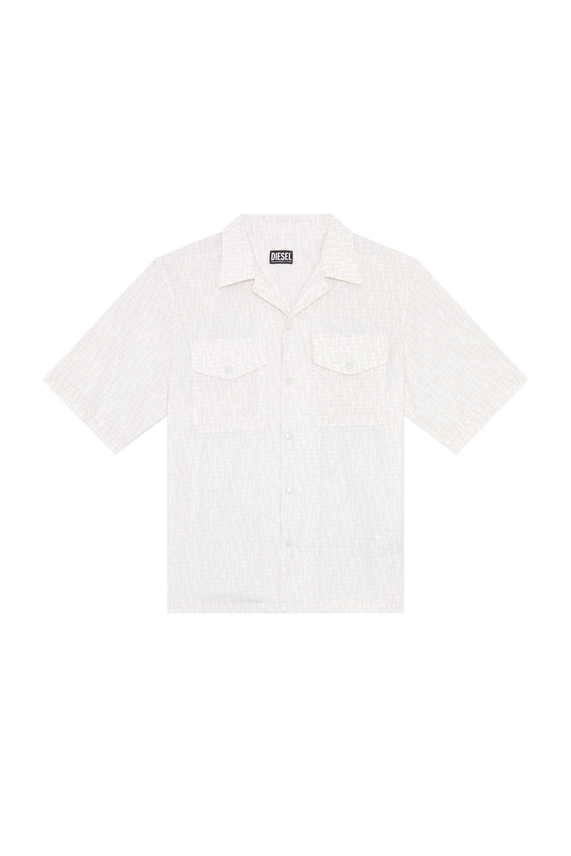 Diesel - S-MAC-MON, Male's シャツ 半そで ルーズフィット in ホワイト - 2