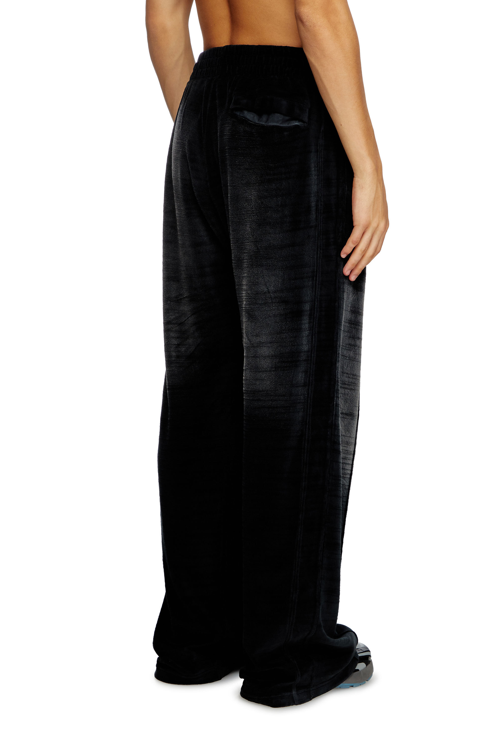 Diesel - P-OZAMP-BAND, Male's Faded velvet track pants in ブラック - 2