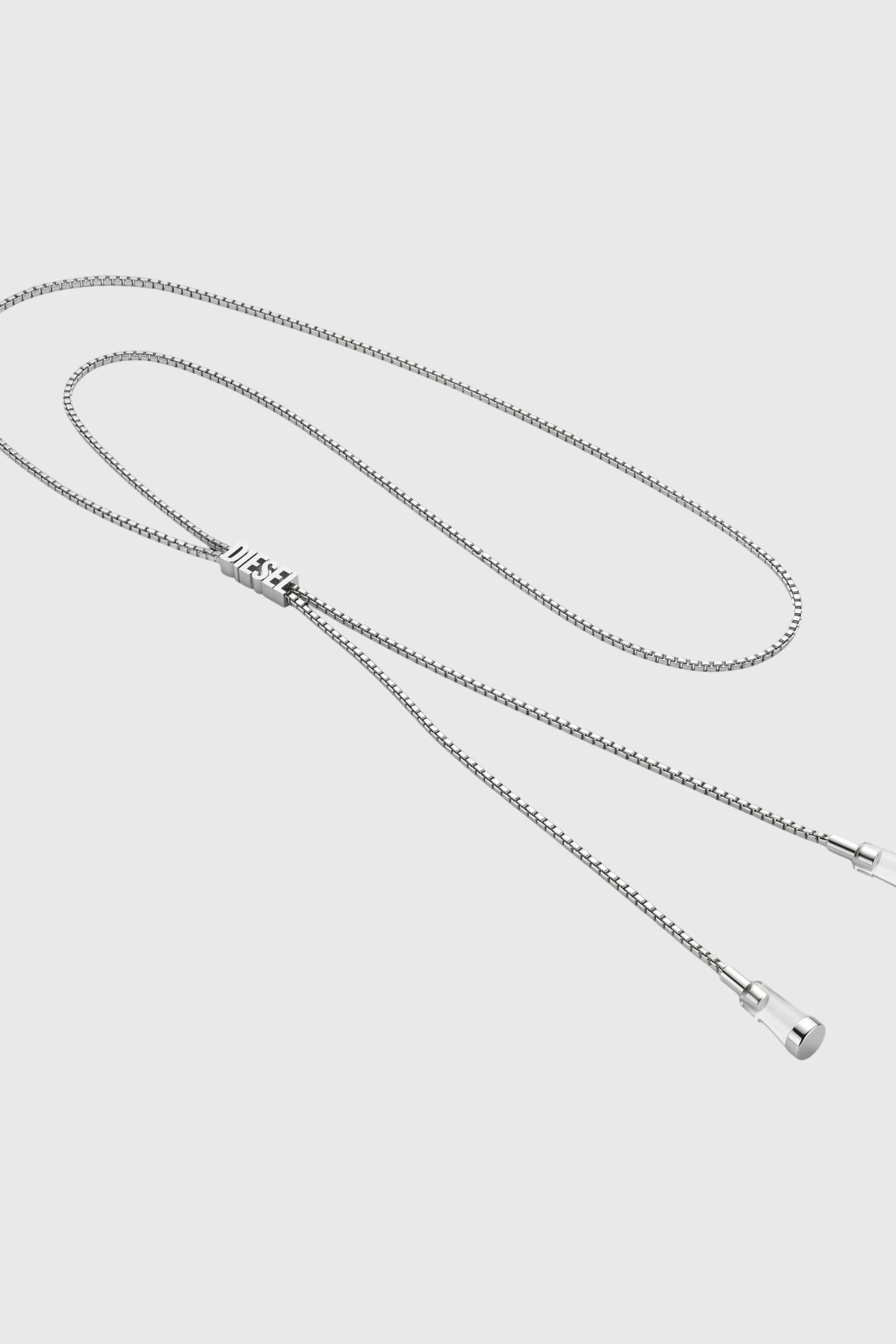Diesel - 60669 EARBUDS CHAIN EARBUNDS CHAIN, Unisex's D chain earbuds necklace in シルバー - 2