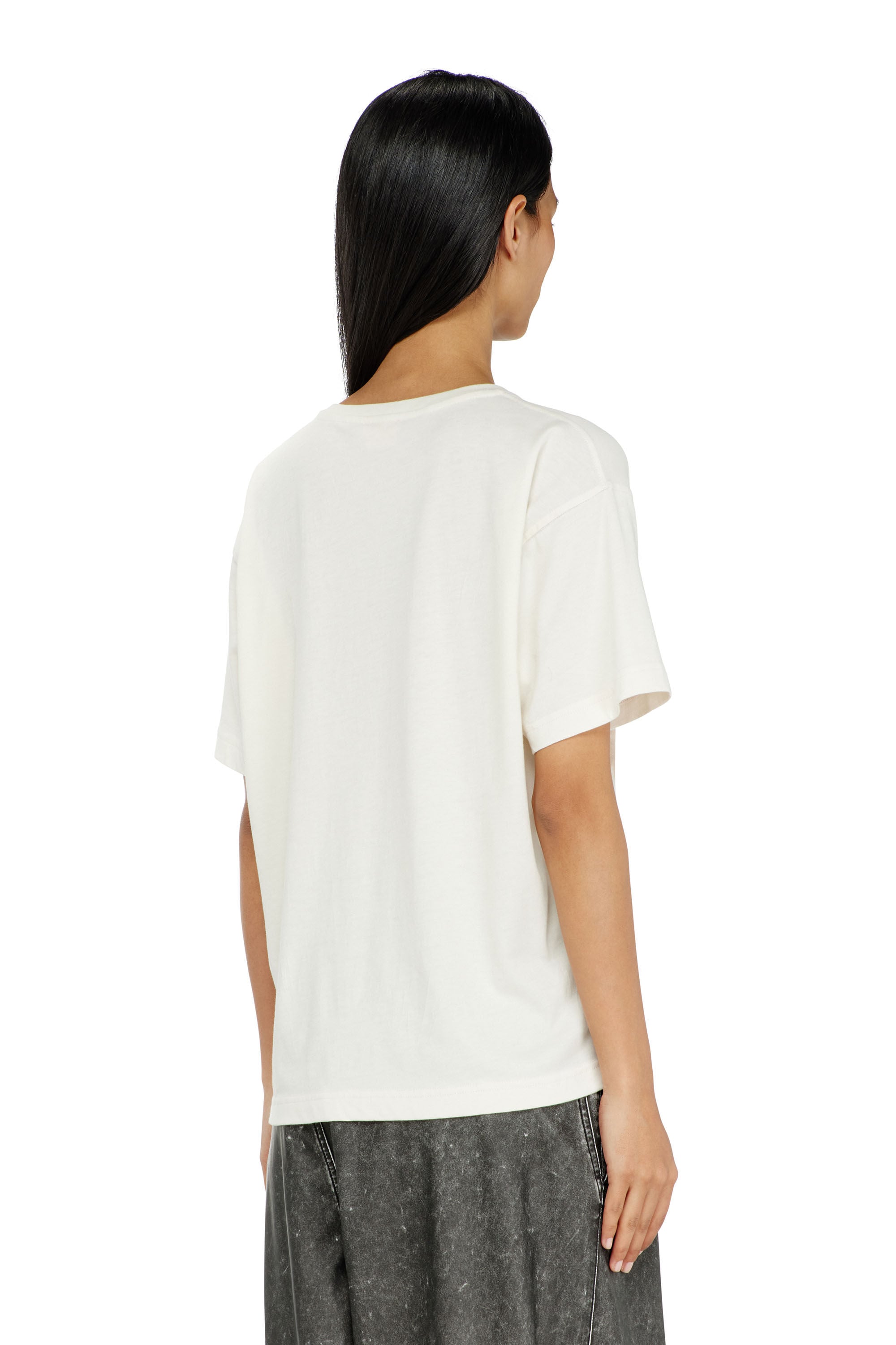 Diesel - T-NORMY-AA4, Female's Tシャツ in ホワイト/ピンク - 4