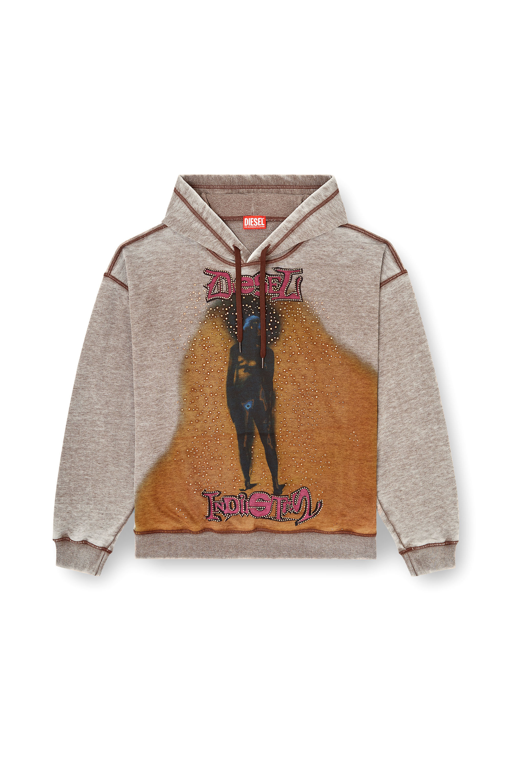 DIESEL ディーゼル　パーカー　ラインストーン S-BOXTON-HOOD プルオーバーパーカー｜マルチカラー｜メンズ｜DIESEL