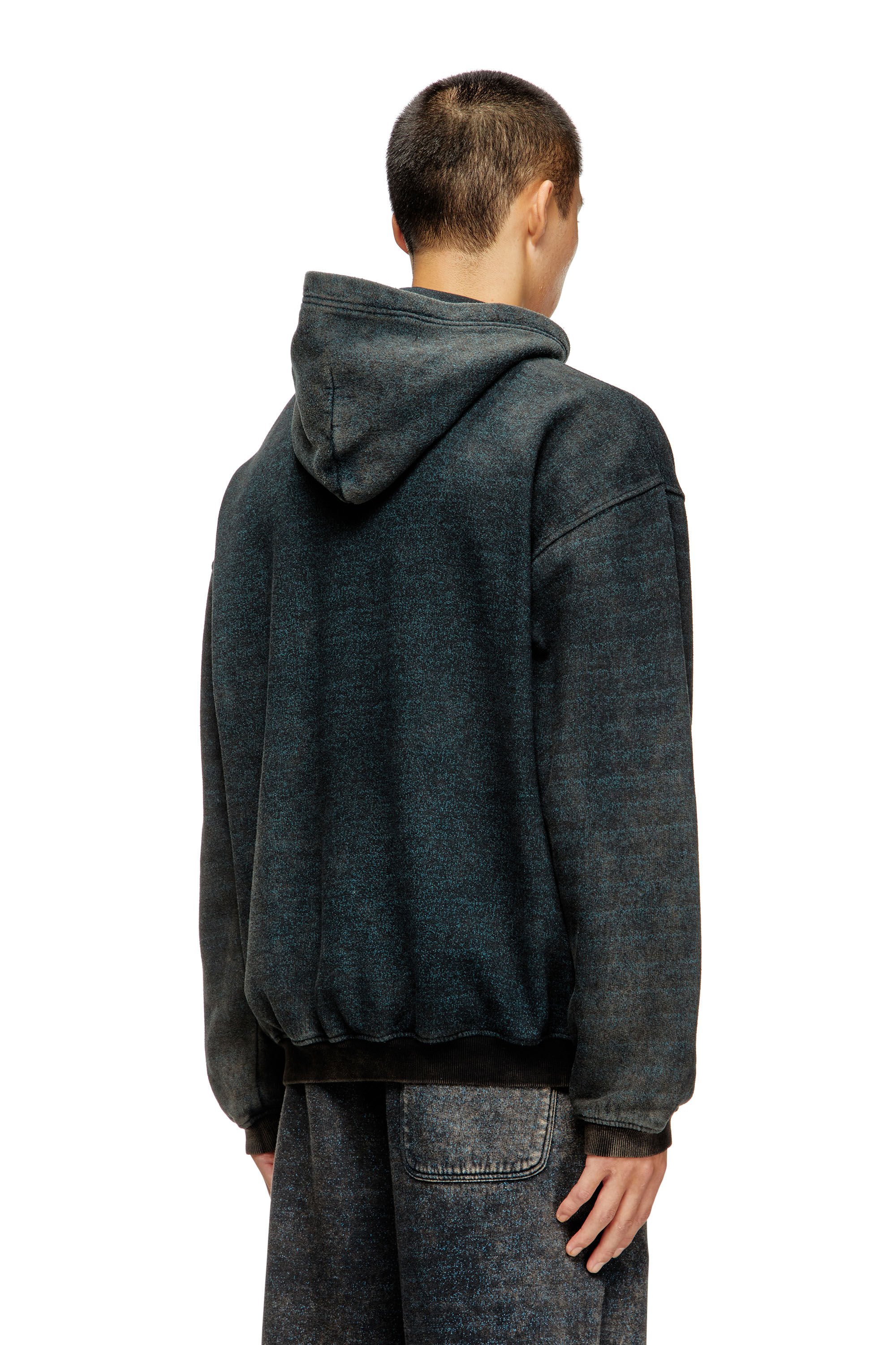 Diesel - S-KAI, Male's プルオーバーパーカー in ブラック/ブルー - 4