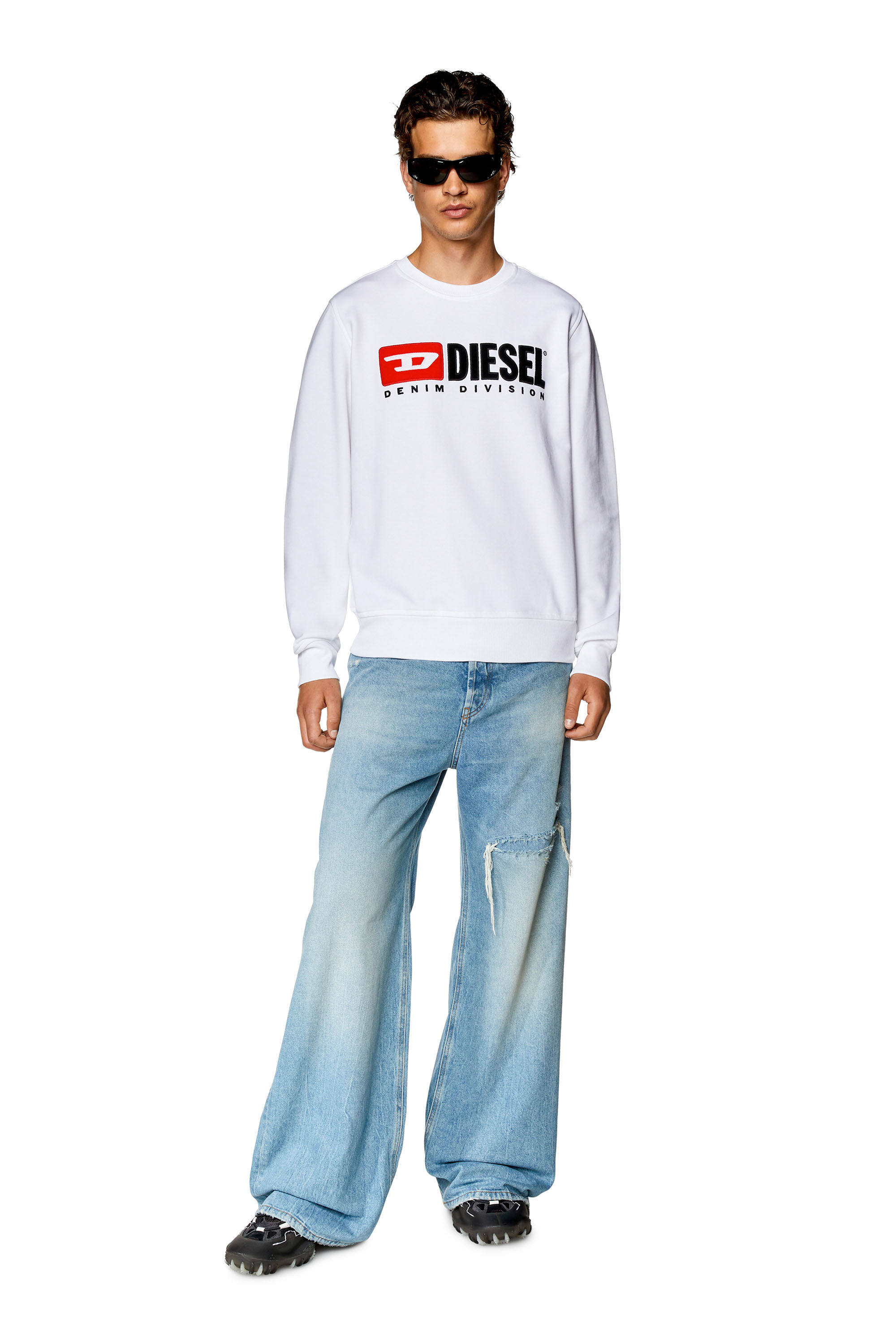 Diesel - S-GINN-DIV, Male's スウェット トップス in ホワイト - 1