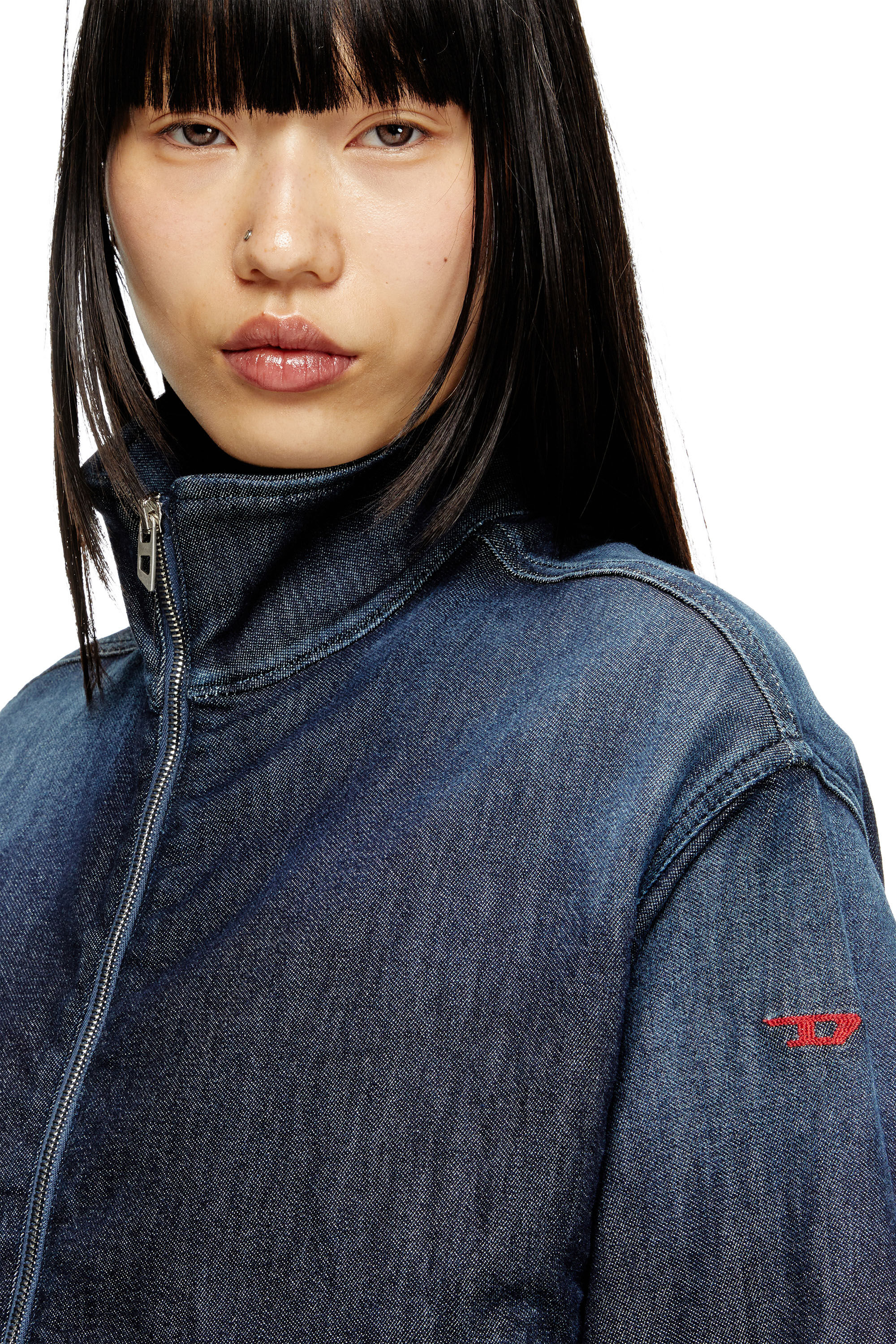 Diesel - DE-SANDERZ JOGG, Female's High-neck JoggJeans jacket in ダークブルー - 4