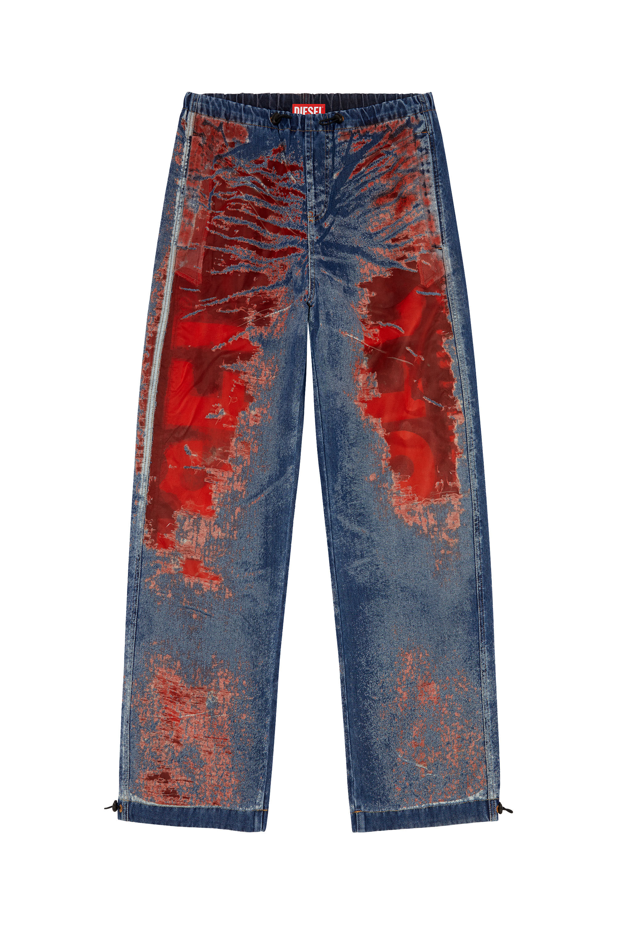 Diesel - Male's Relaxed Jeans D-Martial 068MI, ブルー/レッド - 2