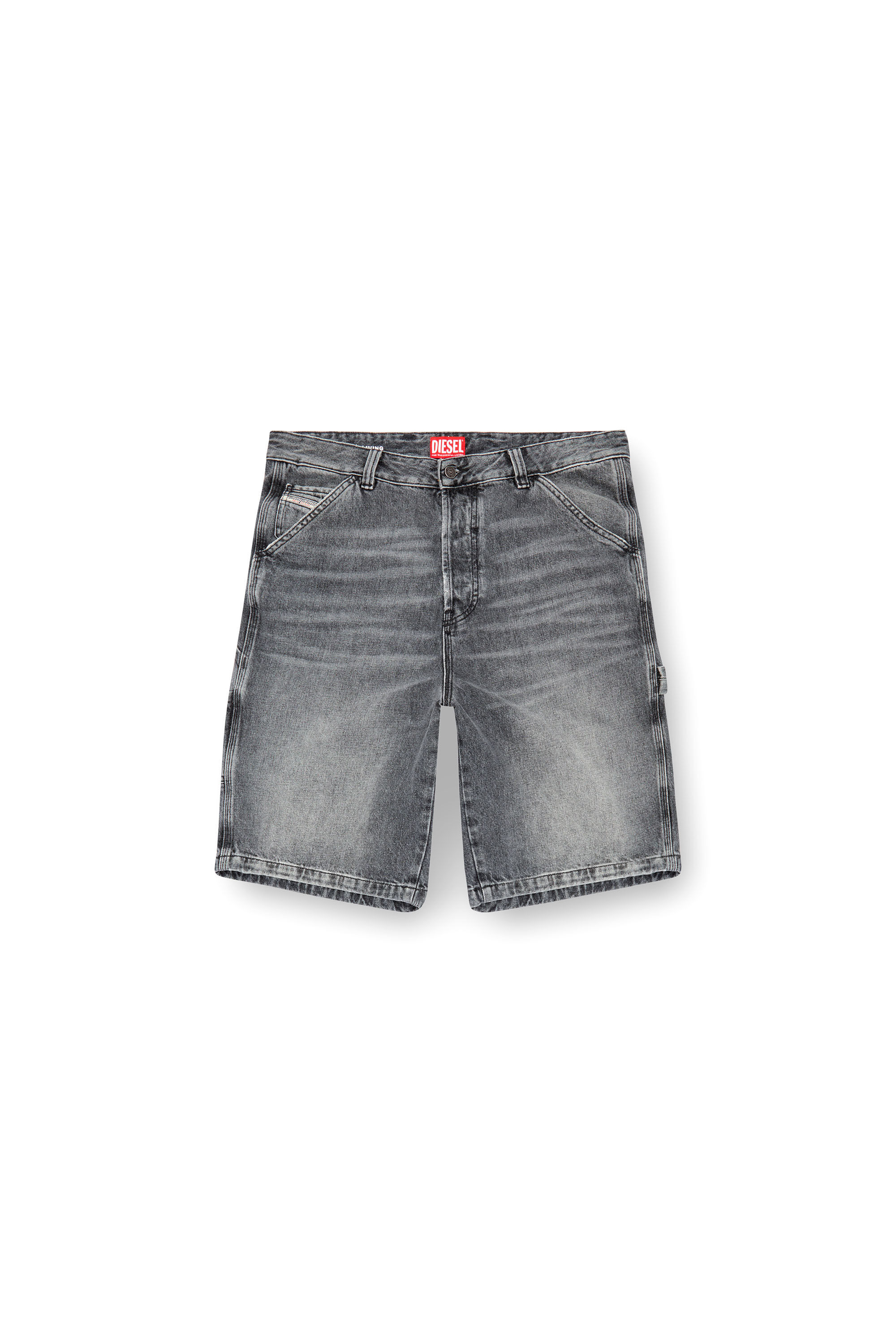 Diesel - D-LIVERY-SHORT, Male's Hemp denim utility shorts in ブラック - 2