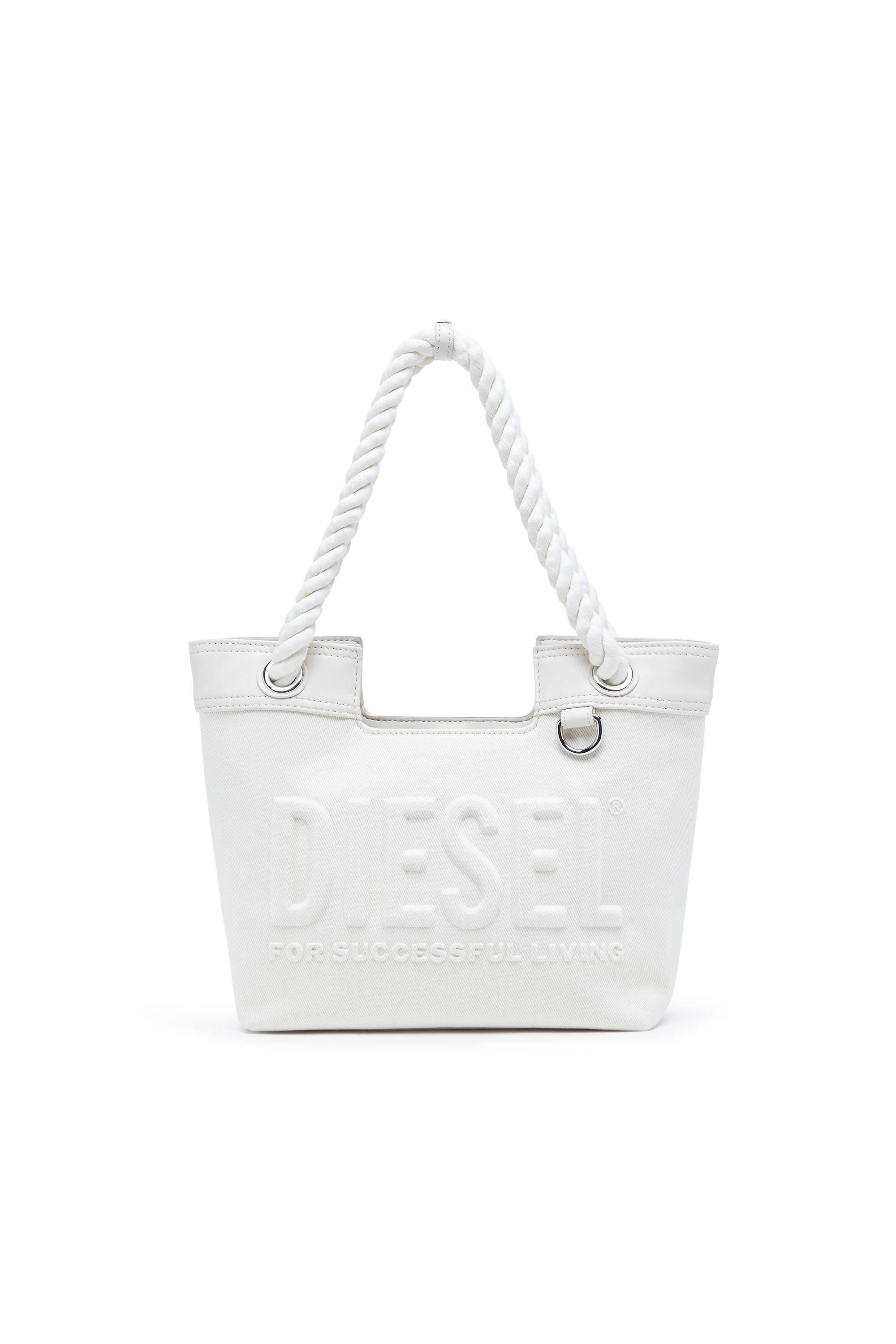 Diesel - DSL 3D SHOPPER XS, Female's Dsl 3D-Small shopping bag in Cordura fabric in ホワイト - 1