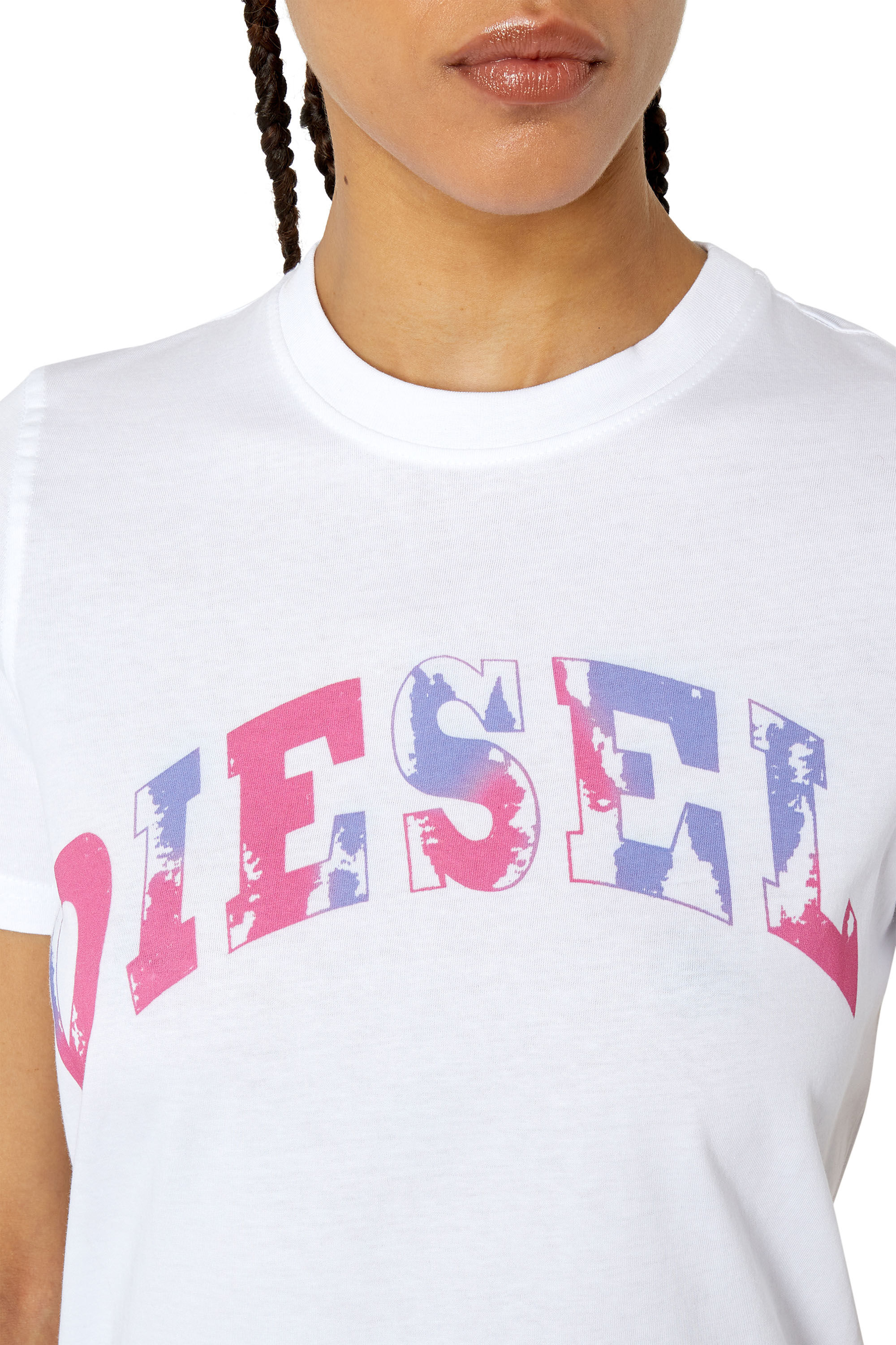 Diesel - T-REG-G11, Female's 半袖Tシャツ トップス ロゴ in ホワイト - 5