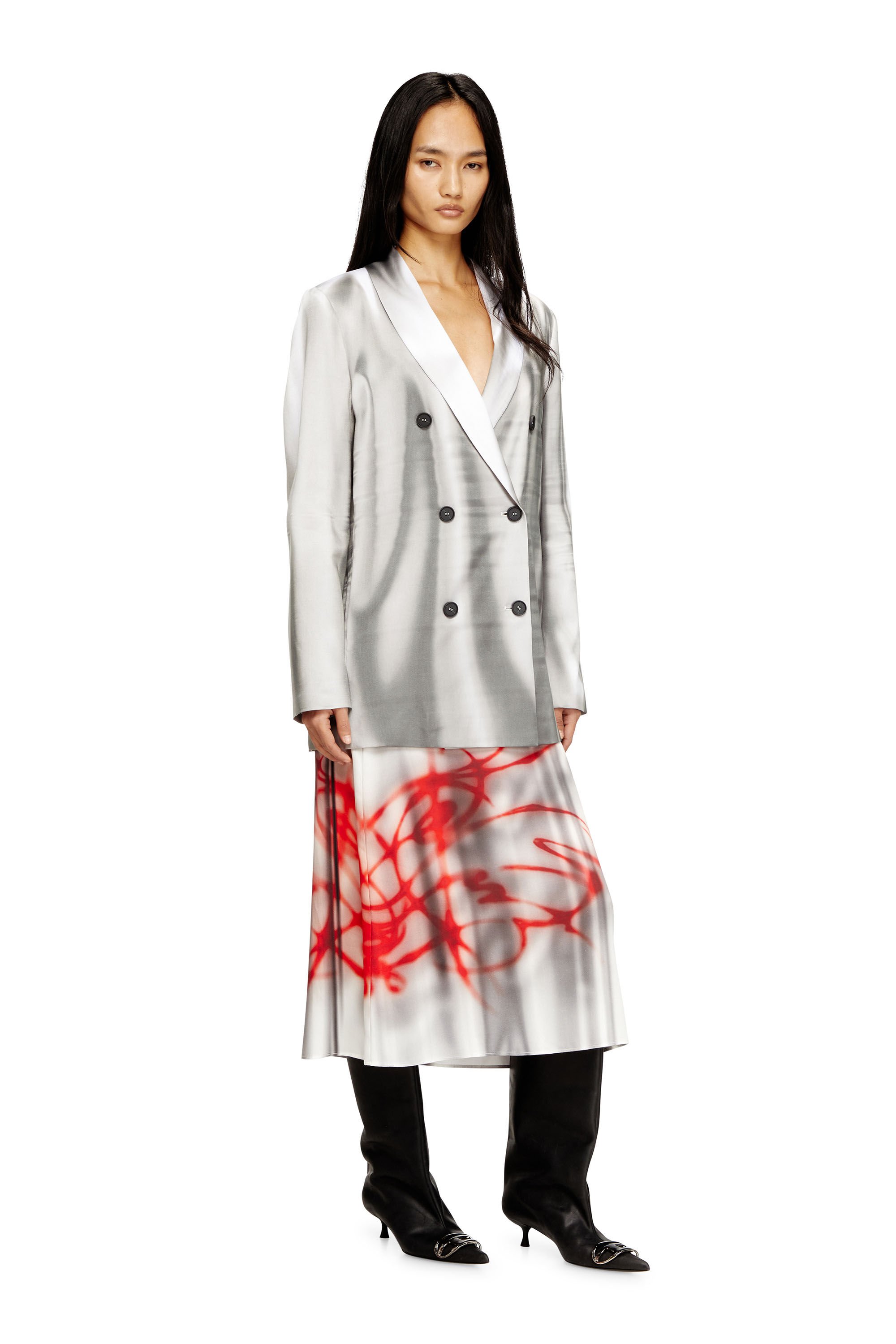 Diesel - G-AVINA, Female's ジャケット in グレー/ホワイト - 1