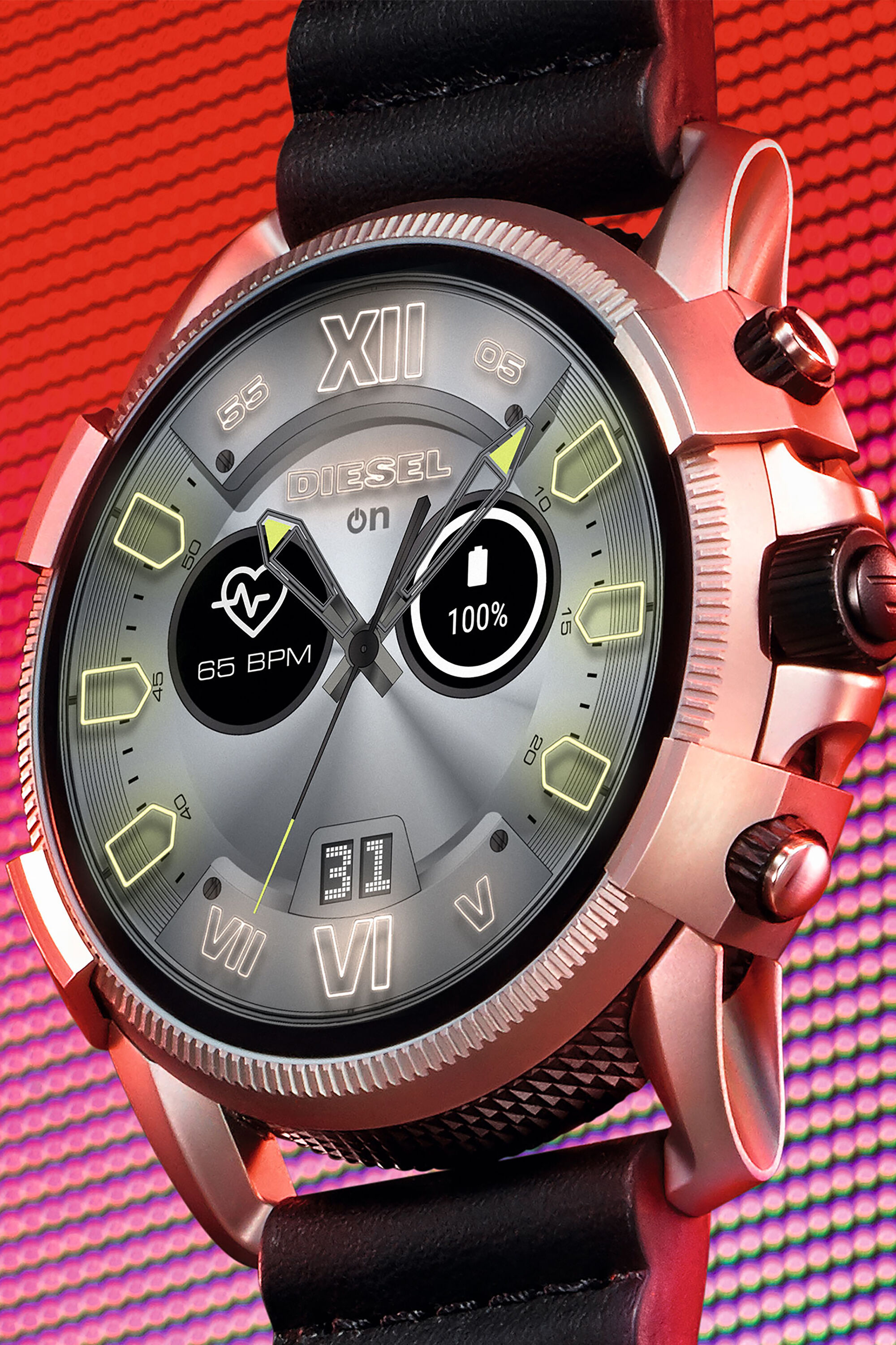 Diesel - DT2008, Male's Full Guard 2.5 smartwatch black leather in ブラック - 4