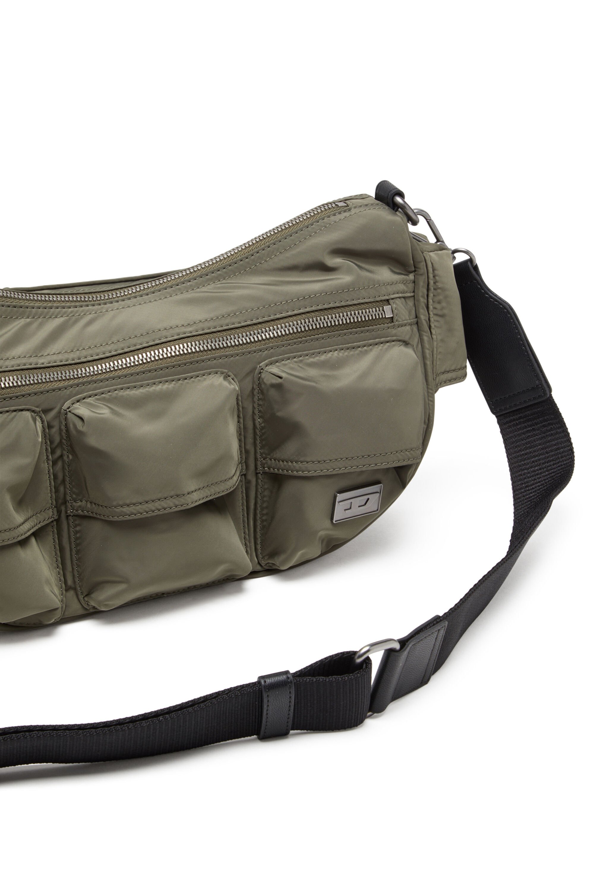 Diesel - MULTI-PKTS SHOULDER BAG X, Unisex's Multipocket bag in utilitarian shell in グリーン - 5