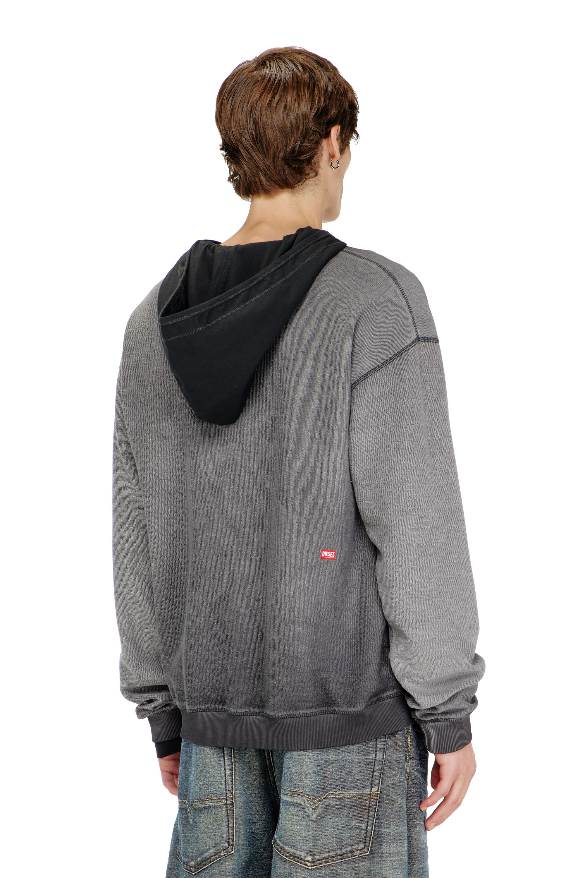 Diesel - S-ARON-RAW, Male's プルオーバースウェット in ダークグレー - 4