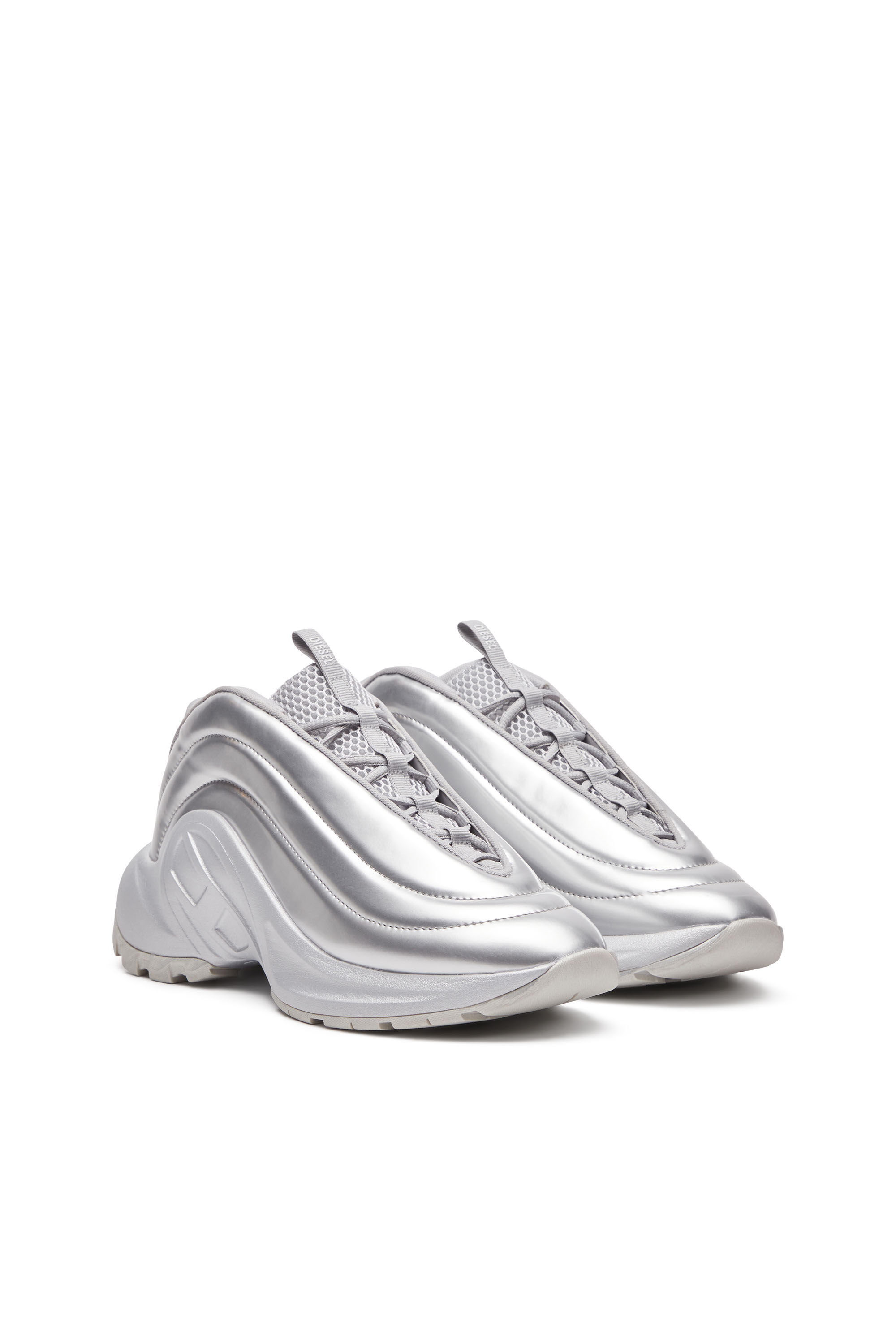 Diesel - S-D-RUNNER X, Unisex's S-D-Runner-Slip-on sneakers with Oval D instep in シルバー - 2