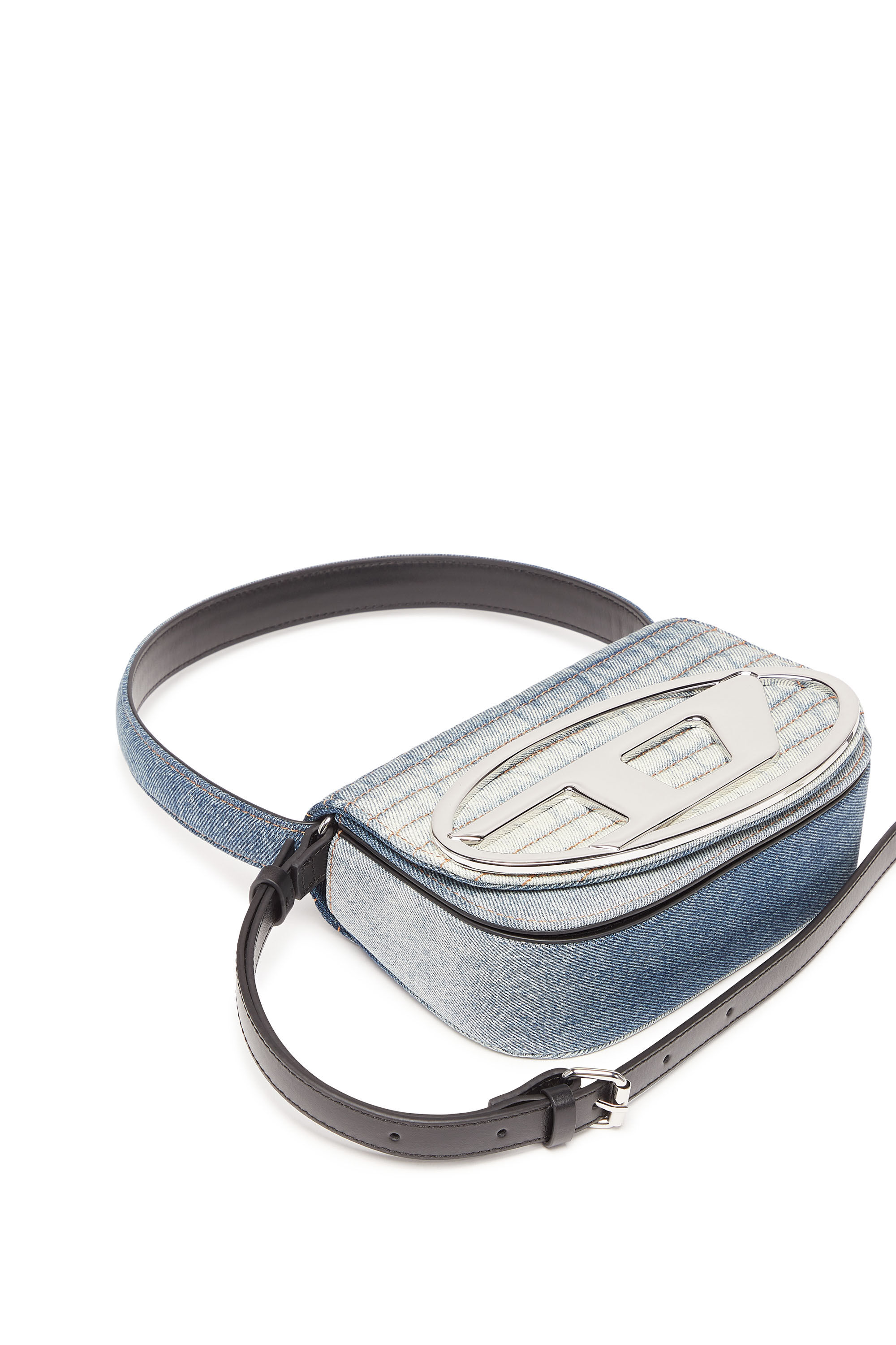 Diesel - 1DR, Female's デニムショルダーバッグ in ブルー/ホワイト - 6