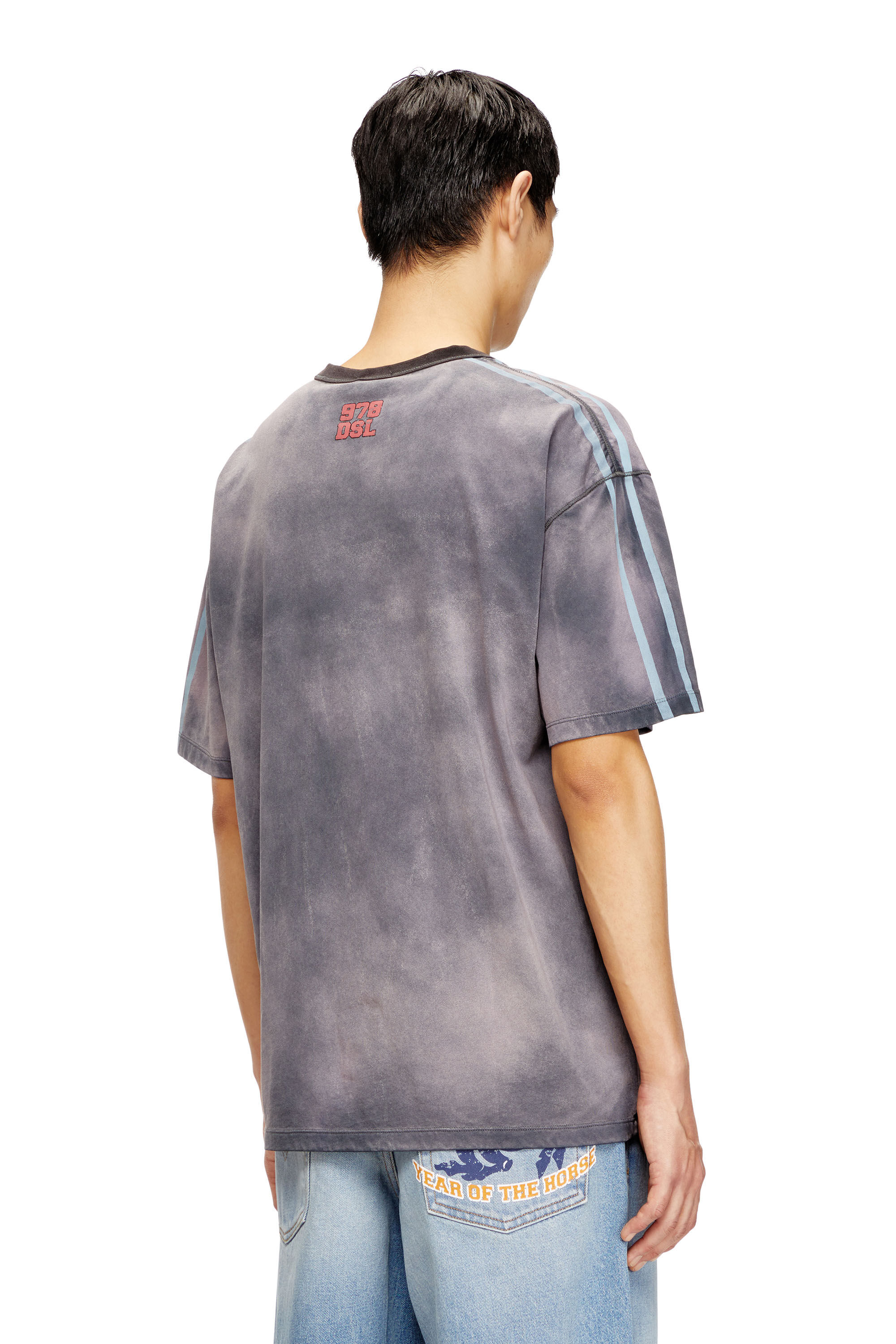 CL-T-BOXT-HORSE Cotton T-shirt with horse graphic print｜グレー